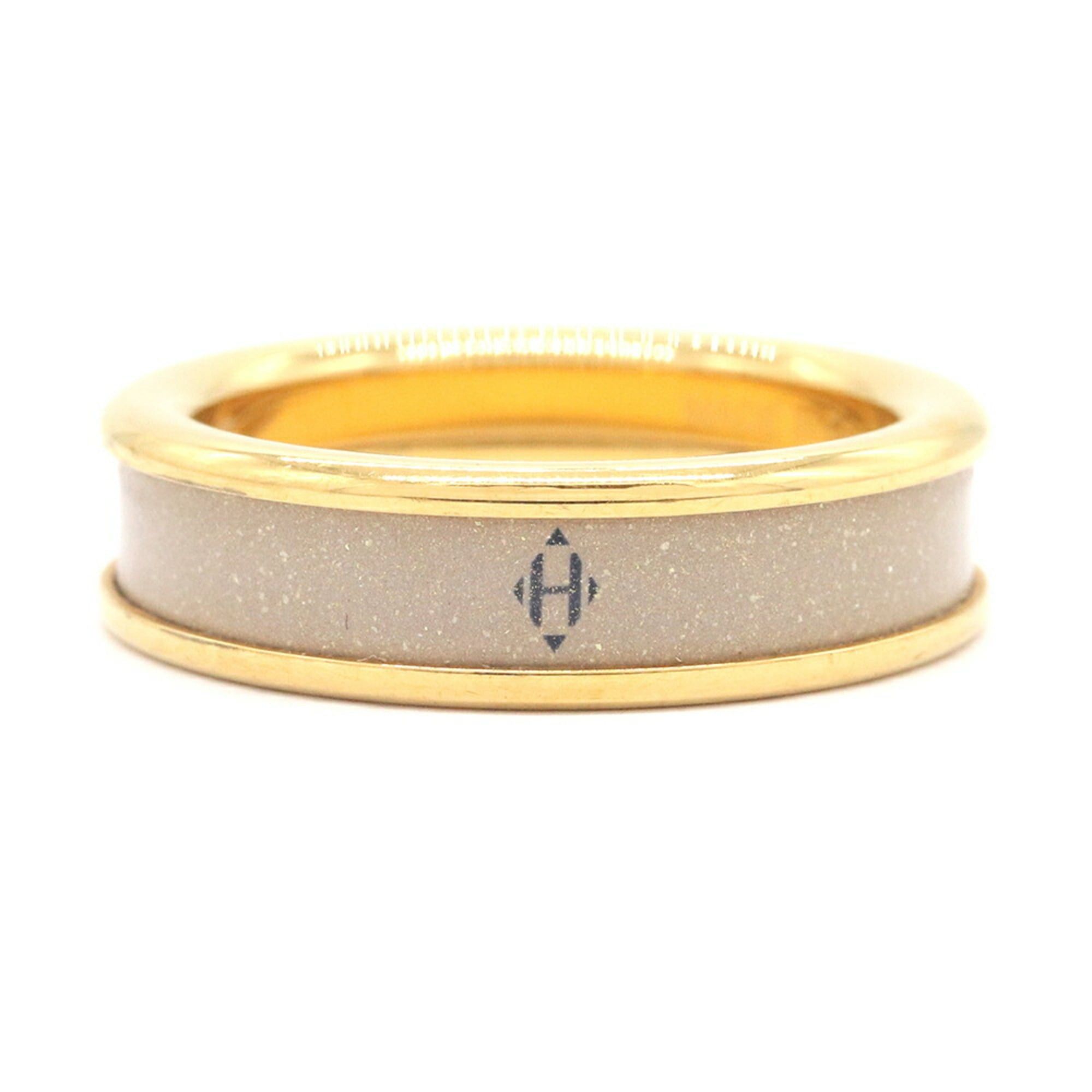 Hermes Hermes Glitter PM Ring H405316 Marron Glacé Doré Metal Enamel Size 55 H Diamant Beige Women's HERMES Size ONE SIZE - 1 Thumbnail