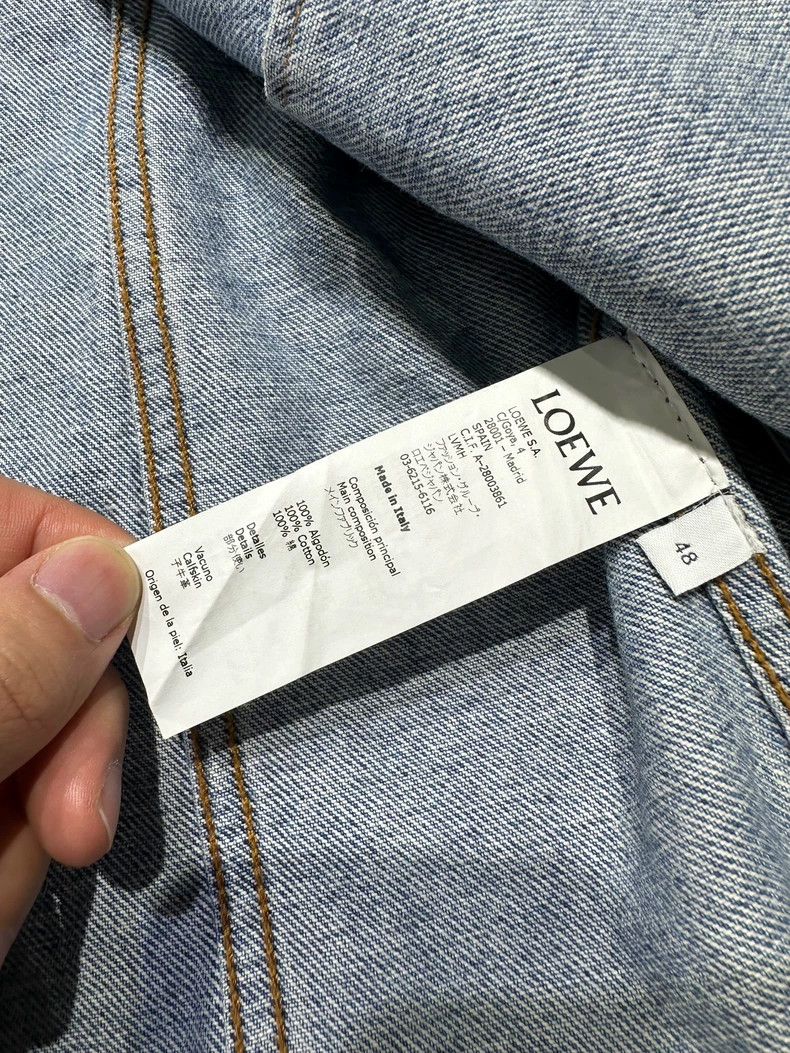 Loewe LOEWE Jacket denim jacket leather logo blue Size L / US 10 / IT 46 - 5 Thumbnail