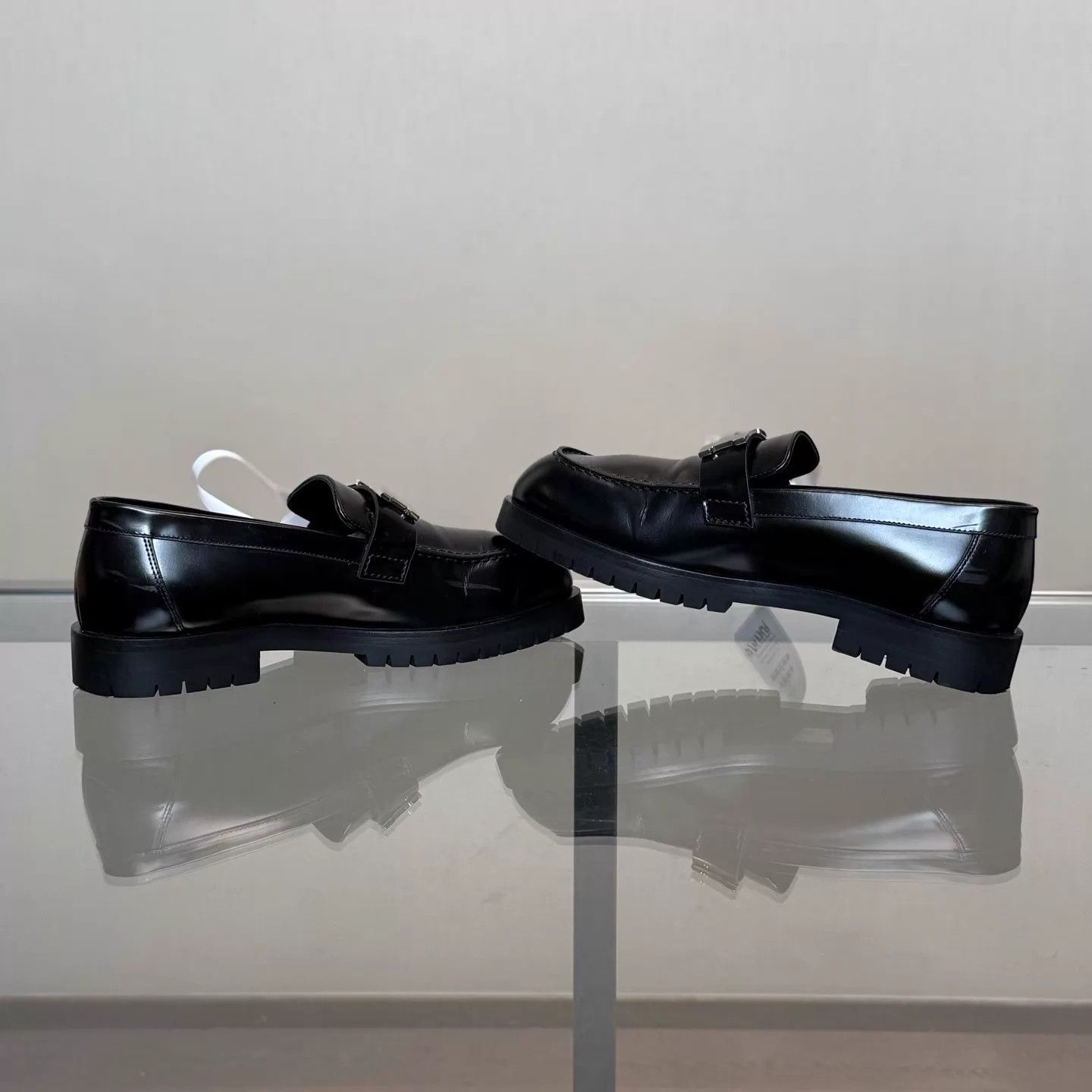 Hermes HERMES Faubourg Black Silver Buckle Loafer 36 98 Size US 5.5 / IT 35.5 - 6 Thumbnail