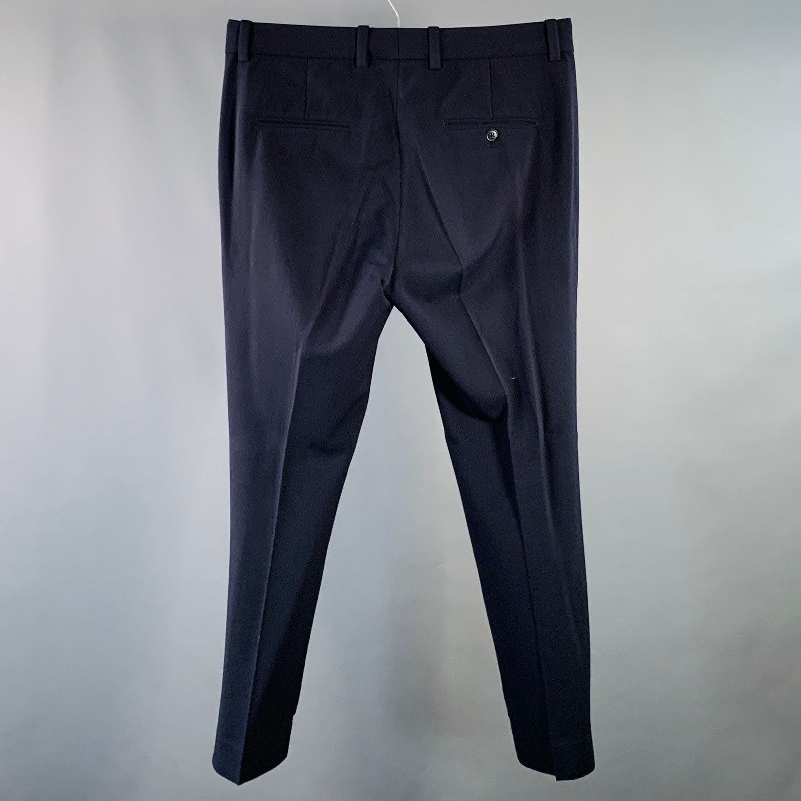 3.1 Phillip Lim 3.1 PHILLIP LIM Navy Twill Viscose Contrast Trim Dress Pants Size 34R - 3 Thumbnail