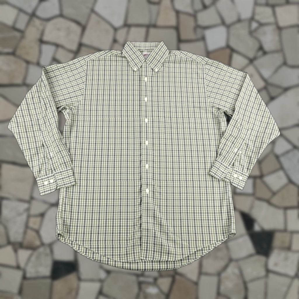 Brooks Brothers Brooks Brothers Shirt Mens M Green Blue White Plaid Button-Up Non-Iron 345 Size US M / EU 48-50 / 2 - 1 Thumbnail