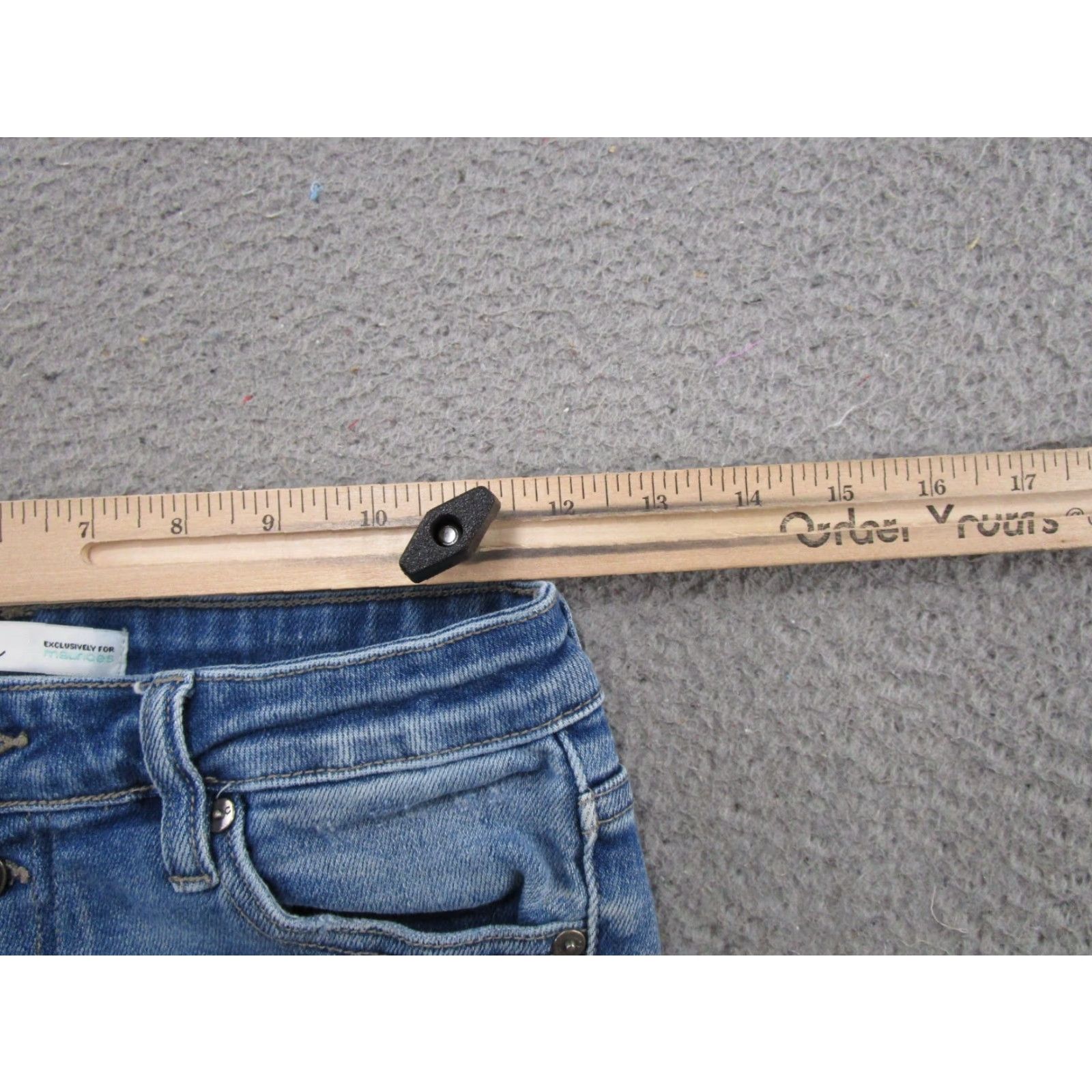 Vintage Kancan Maurices Button Fly High Rise Blue Stretch Denim Jean Shorts Size 24 Size 42" / US 20 - 4 Thumbnail
