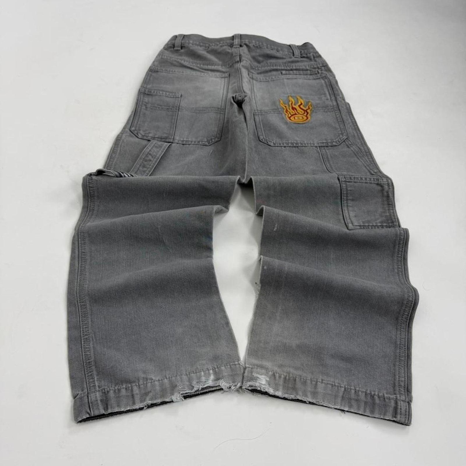 JNCO Vintage y2k faded grey embroidered baggy wide leg jeans Size US 26 / EU 42 - 2 Thumbnail