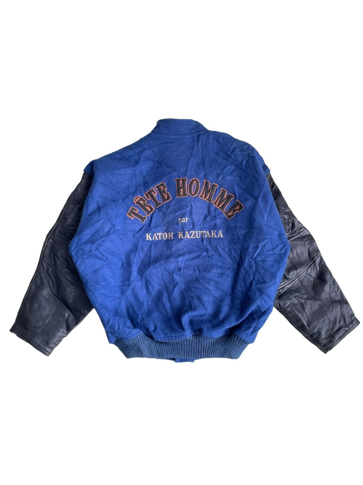 Final Home 1980s TETE HOMME Katoh Kazutaka Staff Runway Varsity Jacket Size US L / EU 52-54 / 3 - 4 Thumbnail