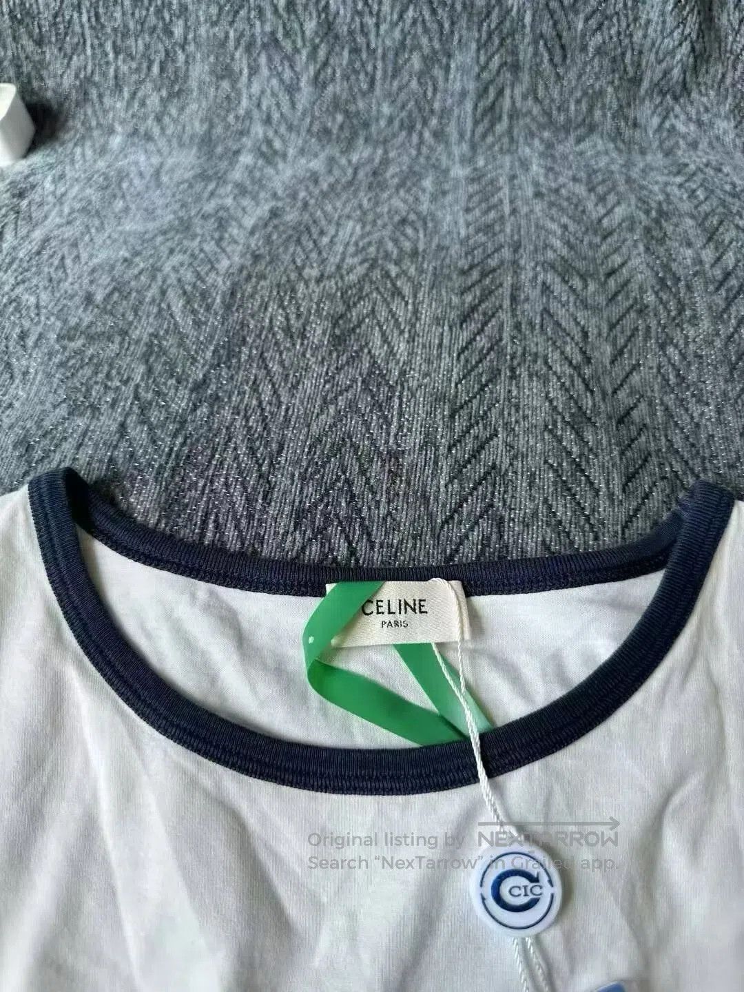 Celine Celine Triomphe Short Sleeve Top. Size L / US 10 / IT 46 - 3 Thumbnail