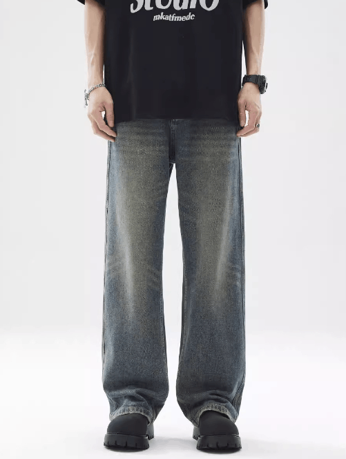 Japanese Brand × Jean High street casual straight wide leg baggy jeans retro Size US 32 / EU 48 - 1 Thumbnail