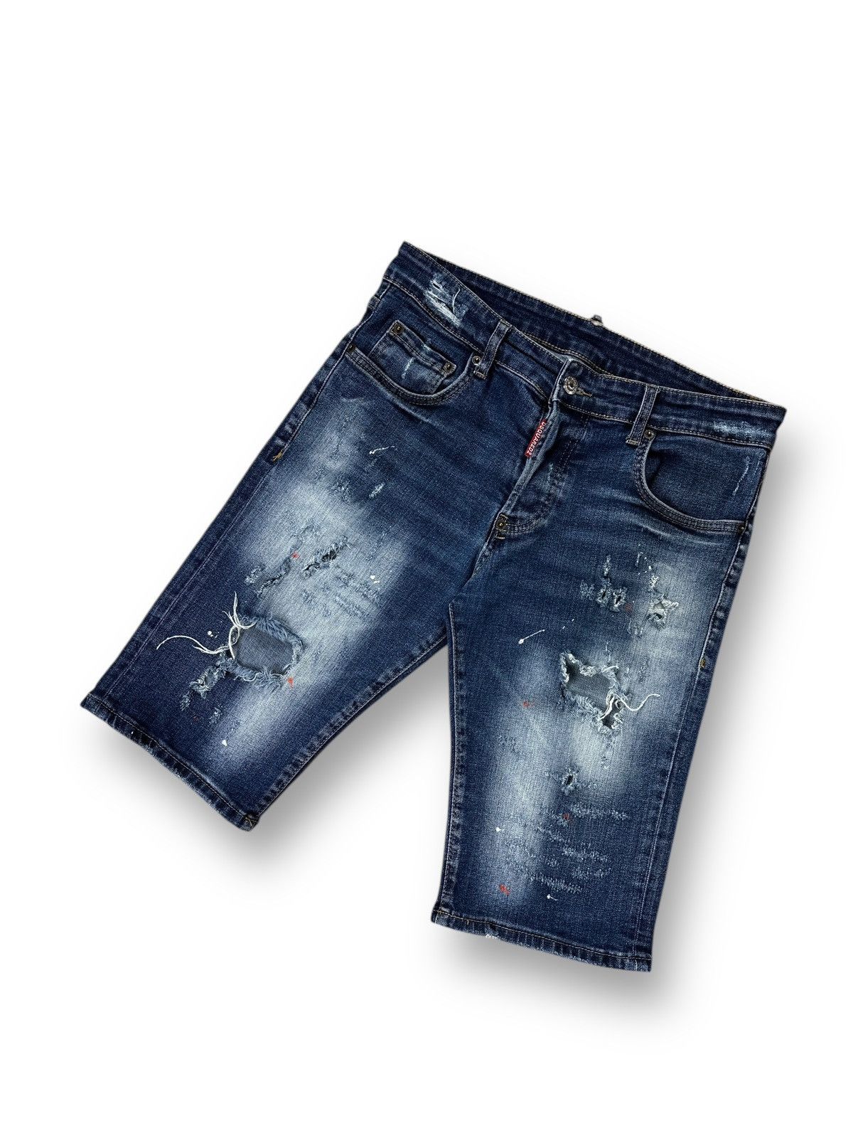 Dsquared2 Dsquared2 Ripped Dirty Distressed Style Denim Jeans Shorts Size US 31 - 1 Thumbnail