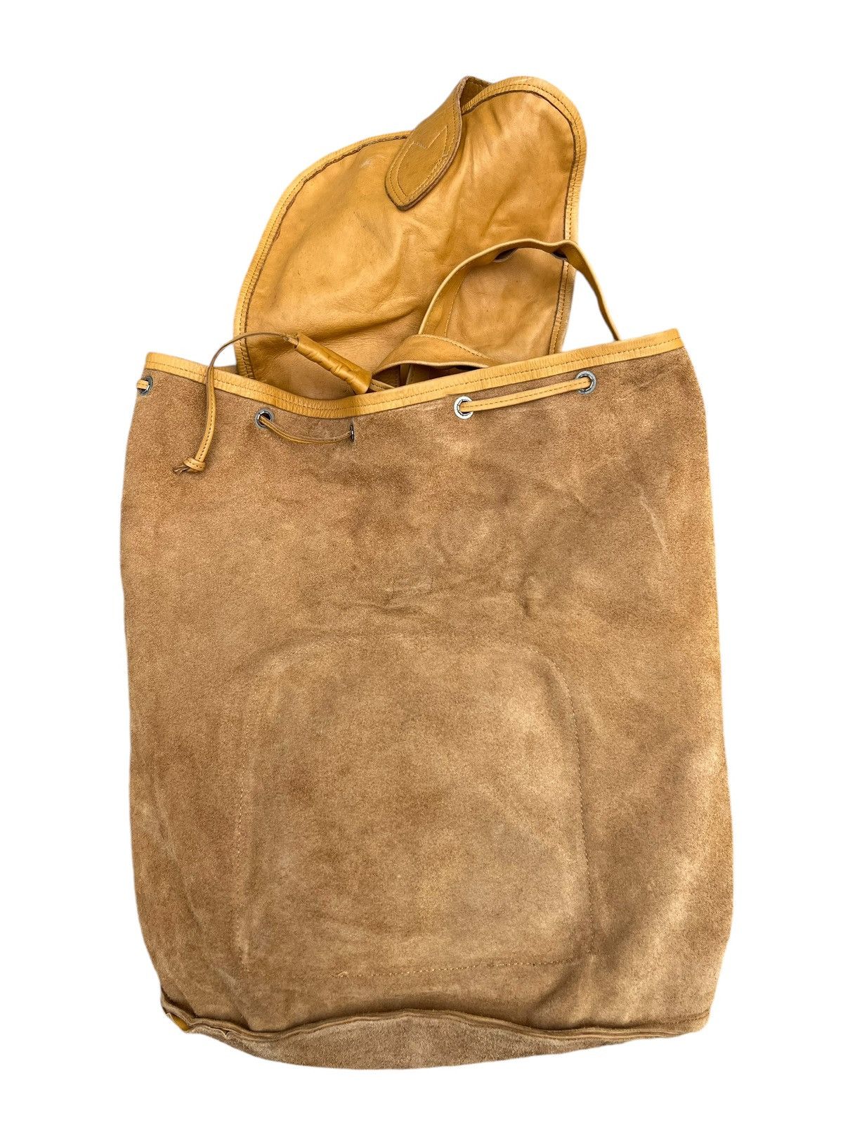 Leather Vintage Unknown Japan Brand Patina Leather Backpack Bag Size ONE SIZE - 21 Thumbnail