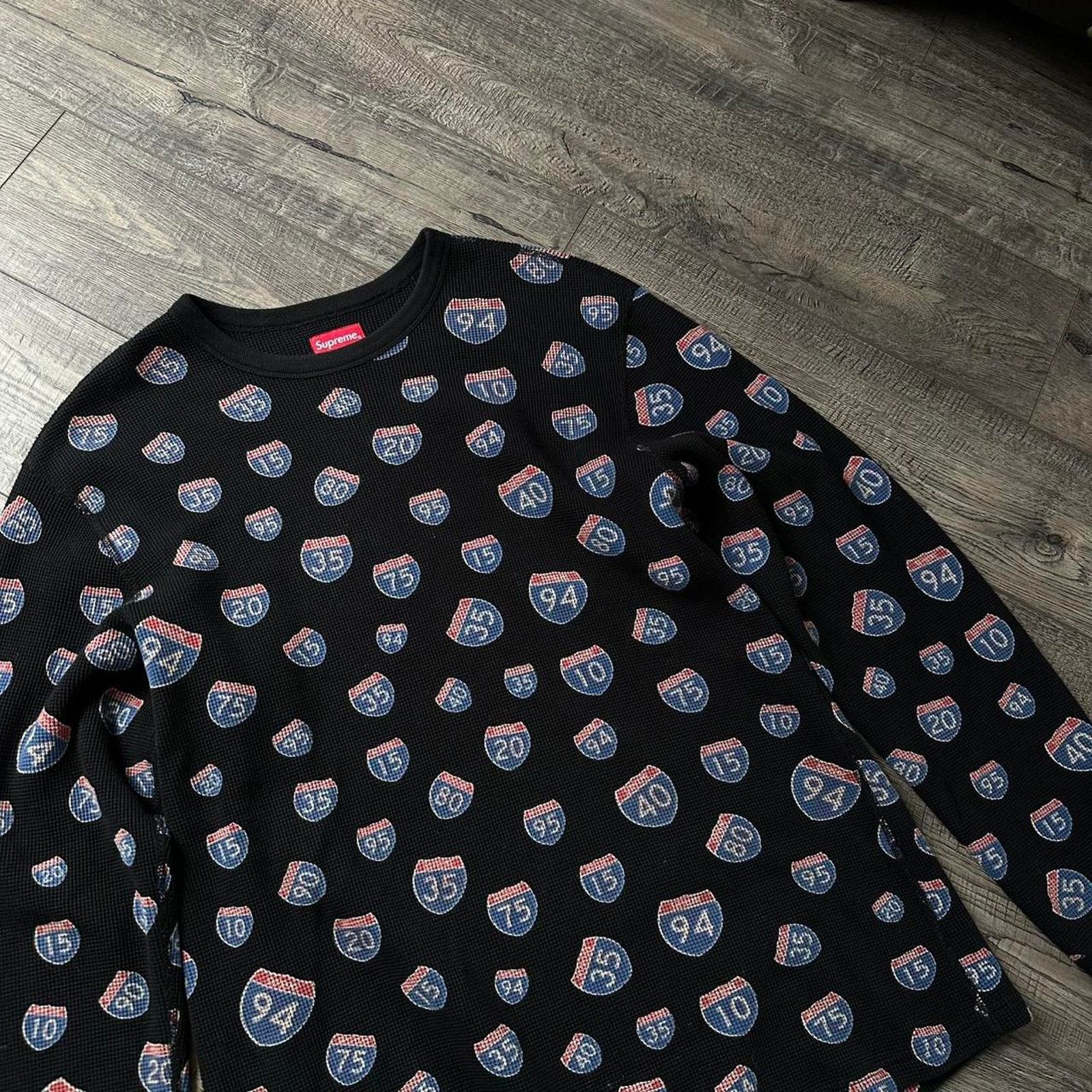 Supreme FW20 Supreme Black Interstate Waffle Thermal Longsleeve Size US M / EU 48-50 / 2 - 3 Thumbnail
