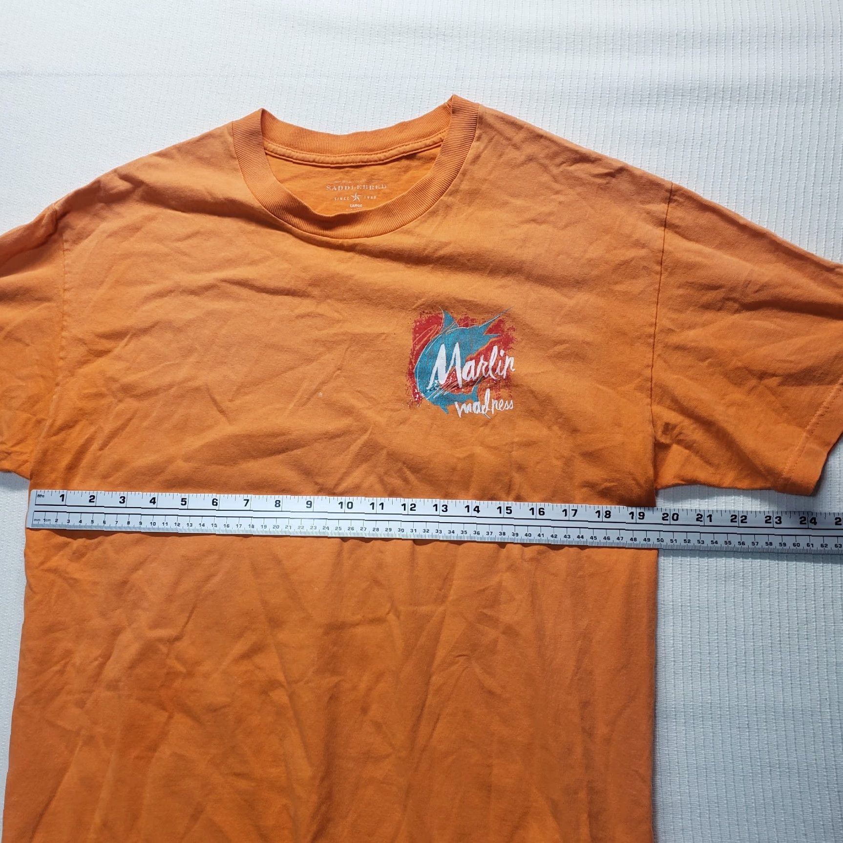 Logo 7 Marlin Madness Orange T-Shirt Logo Short Sleeve Adult Men's L Large Shirt Mens Orange Logo Short Sleeve Marlin Madness Size US L / EU 52-54 / 3 - 5 Thumbnail