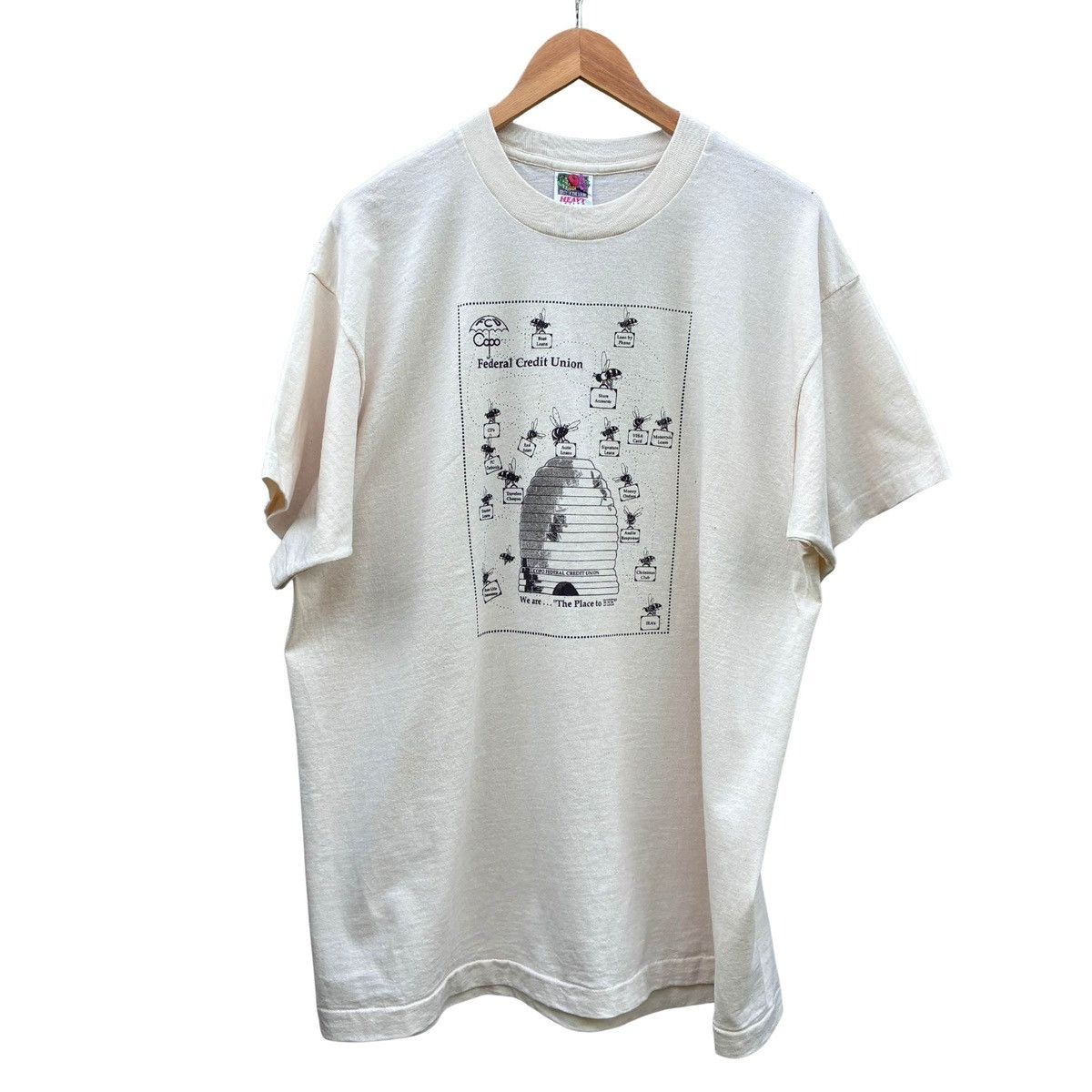Vintage Vintage 1990s Federal Credit Union Bee Promo Shirt XL Size US XL / EU 56 / 4 - 1 Thumbnail