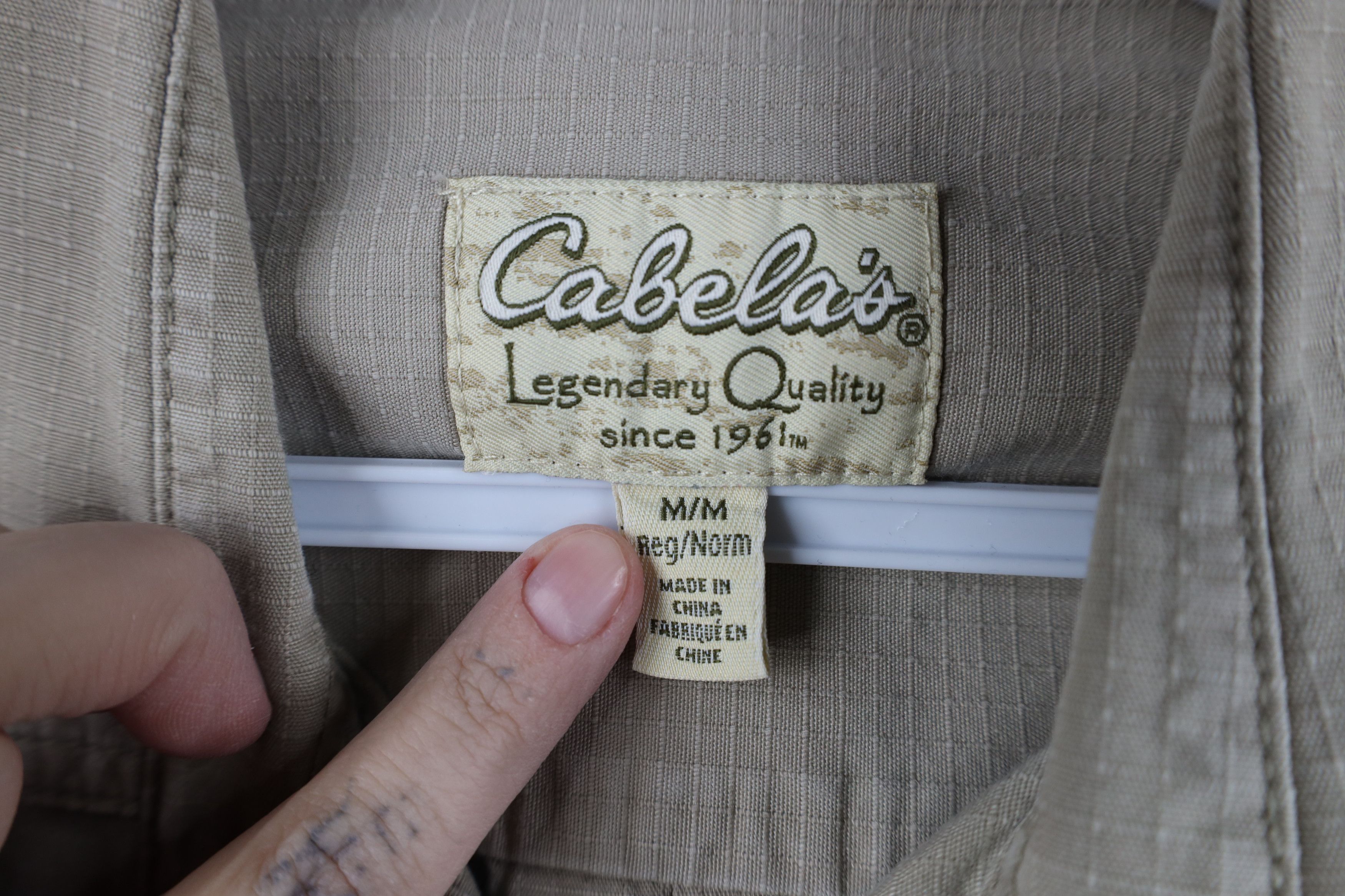 Cabelas Vintage Cabelas Ripstop Safari Bush Button Shirt Beige Size US M / EU 48-50 / 2 - 9 Thumbnail