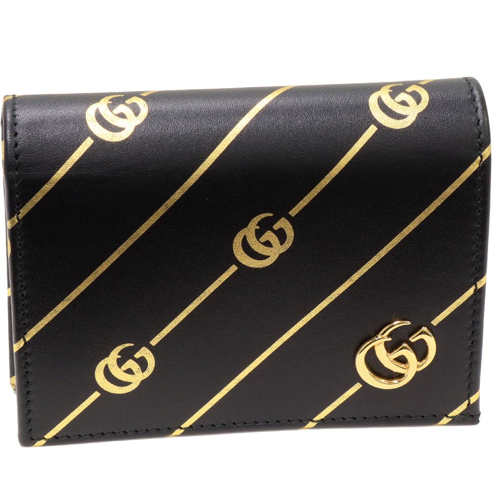 Gucci Gucci Compact Bifold Wallet with Coin Pocket Black Calf 548071 Leather Short Wallet 548071 in Pristine Condition
