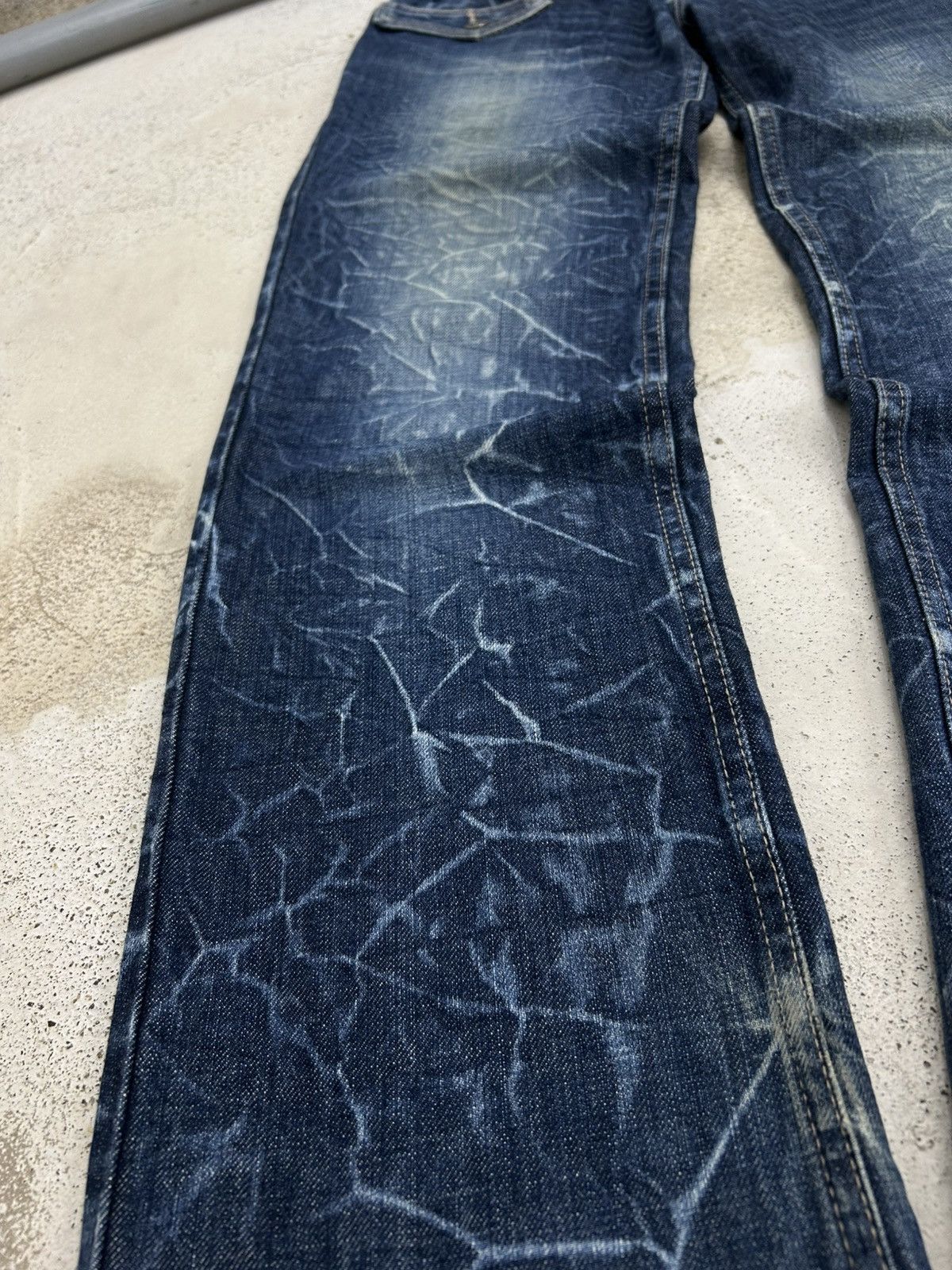 Le Grande Bleu (L.G.B.) Antfui Double Waist Denim Jean Whiskering Washed Size US 31 - 5 Thumbnail
