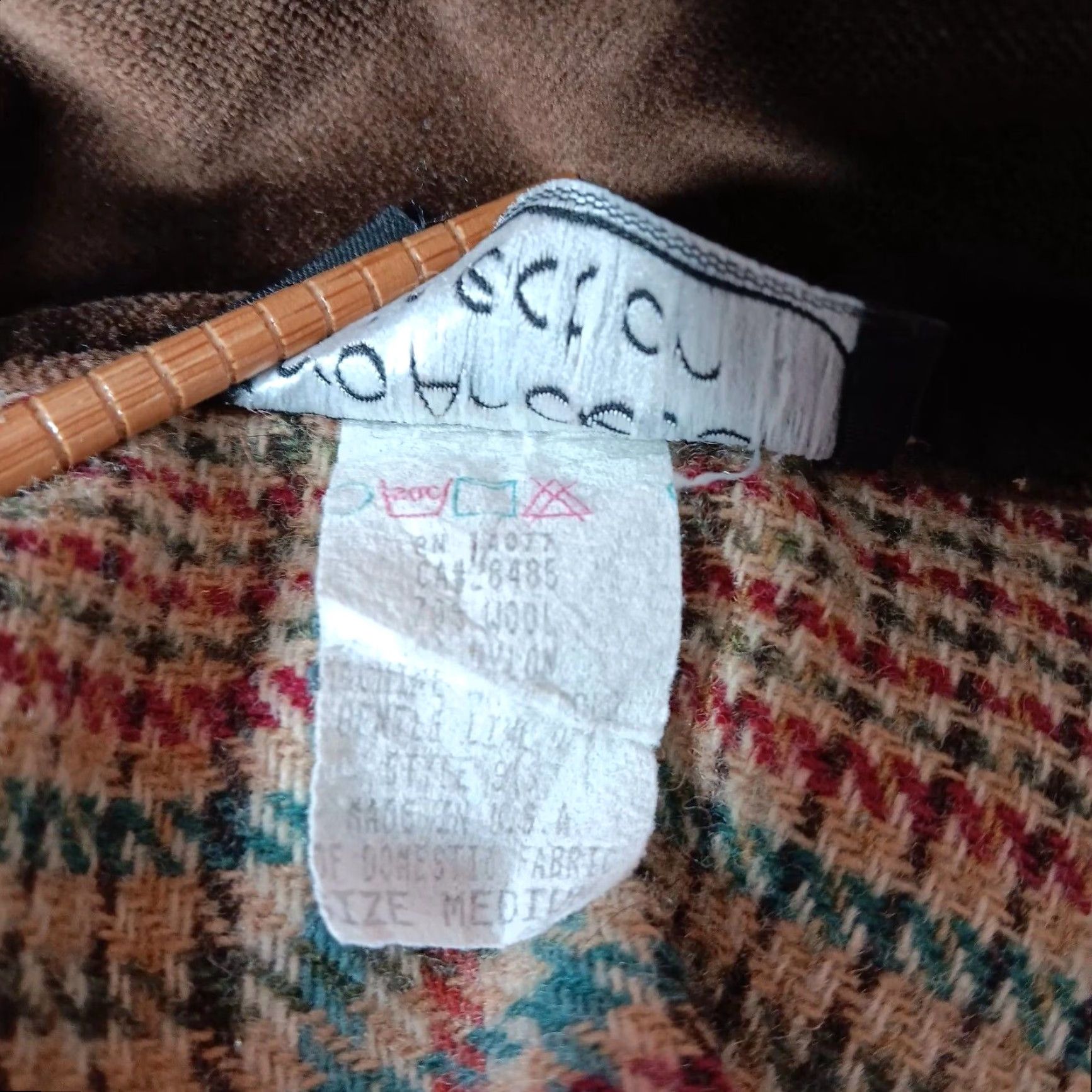 Vintage VINTAGE Carol Little Jacket M Wool Blnd Pullover Brown Plaid Academia 1/4 Zip Mens? Size M / US 6-8 / IT 42-44 - 6 Thumbnail