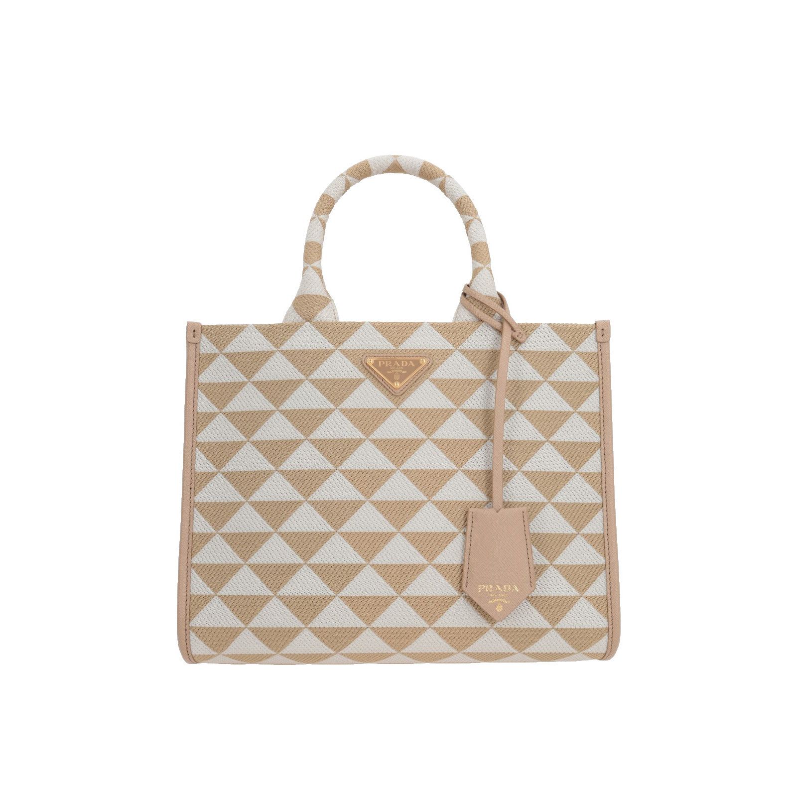 Prada PRADA Symbole Small Beige/Chalk White Top Handle Bag New & A Size ONE SIZE - 1 Thumbnail