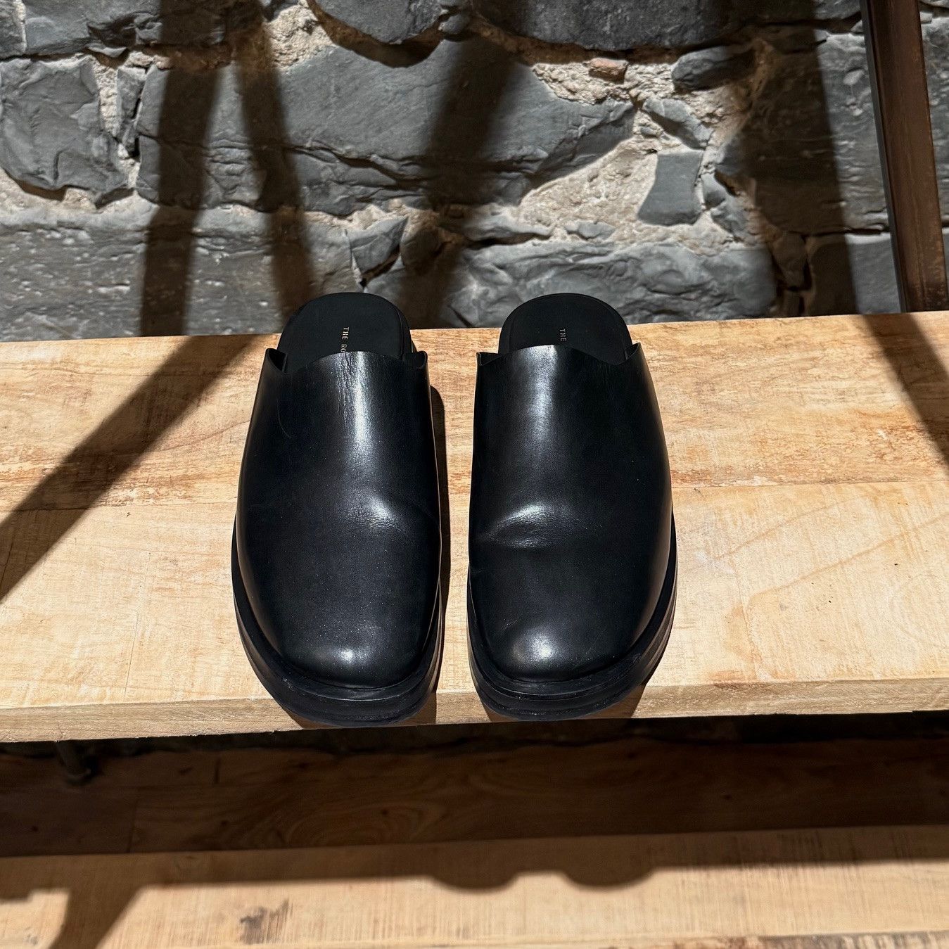 The Row The Row Black Leather Sabot Slip-on Mules Size US 8 / IT 38 - 2 Thumbnail