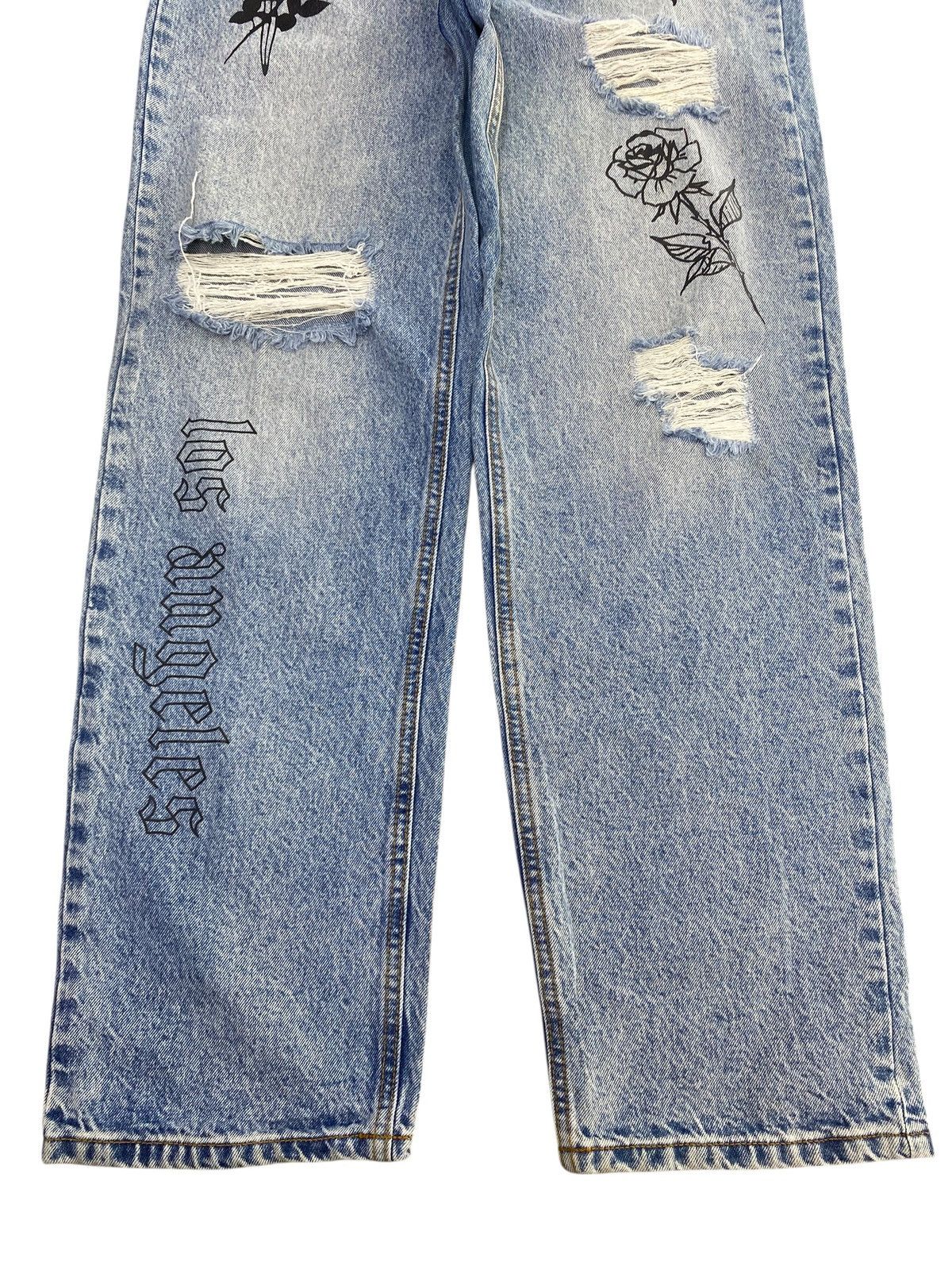 Other Revice Japanese Brand Acid Blue Wash Style Painted Jeans Size US 32 / EU 48 - 9 Thumbnail