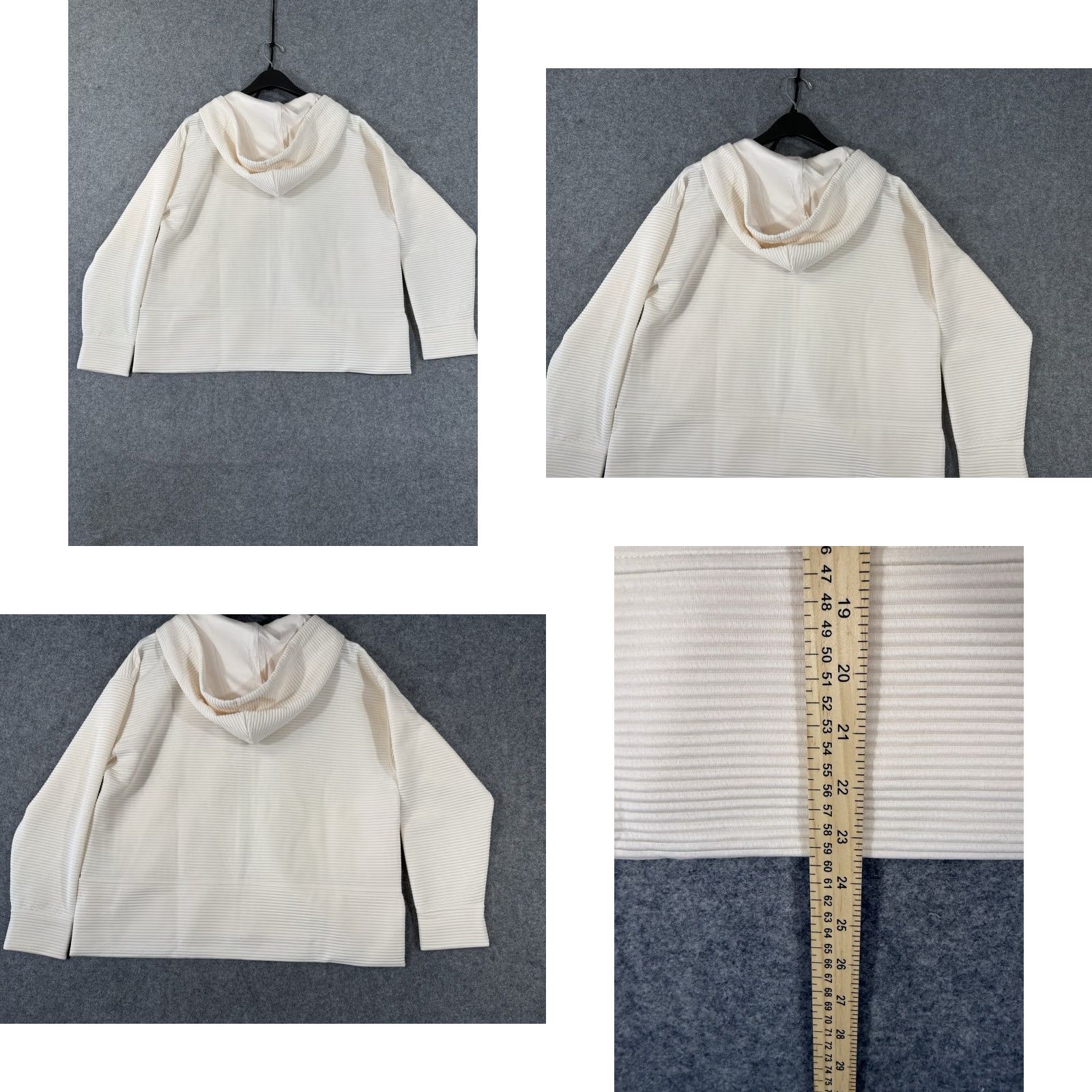 DKNY DKNY Full Zip Hoodie Sweatshirt Women Size L Sand Ivory Pink Ribbed NWT Size L / US 10 / IT 46 - 8 Thumbnail