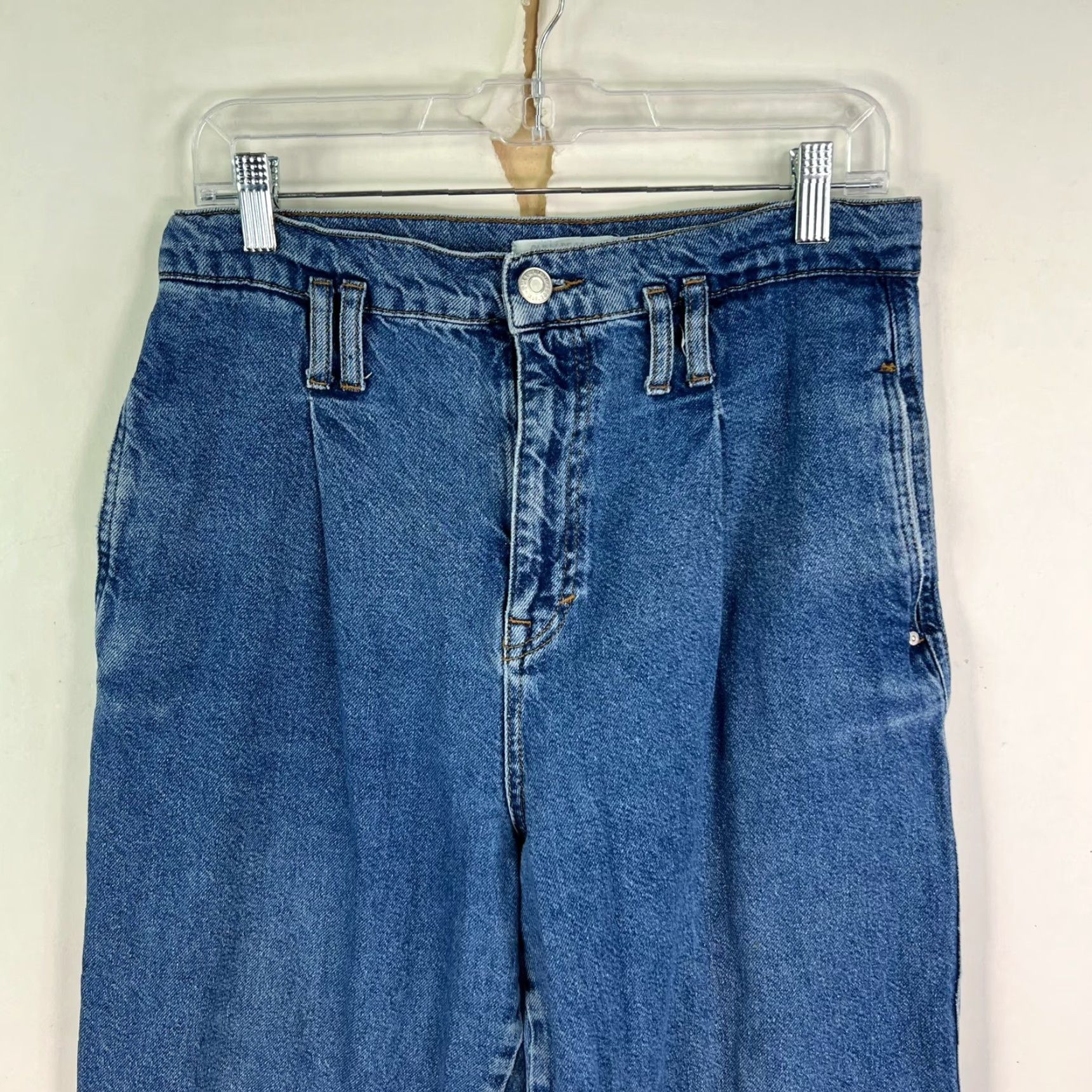Vintage VINTAGE Pull&Bear High Rise Denim Jeans Womens Size 6 Blue Straight Fit Slash Pockets Size 28" / US 6 / IT 42 - 2 Thumbnail