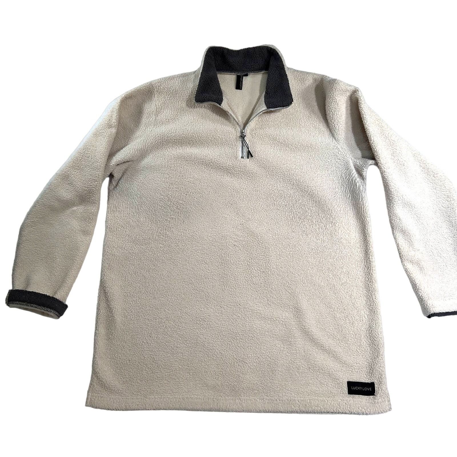Other Lucky Love Sherpa 1/2 Zip Sweatshirt Woman's XL High Collar Size XL / US 12-14 / IT 48-50 - 1 Thumbnail