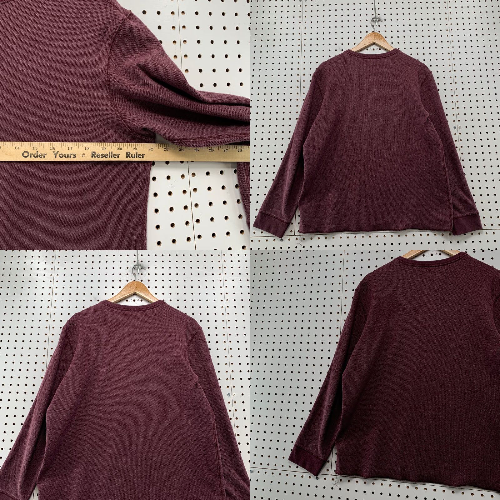 UNTUCKit UNTUCKit Henley Shirt Mens Large Burgundy Long Sleeve Pullover Size US L / EU 52-54 / 3 - 8 Thumbnail