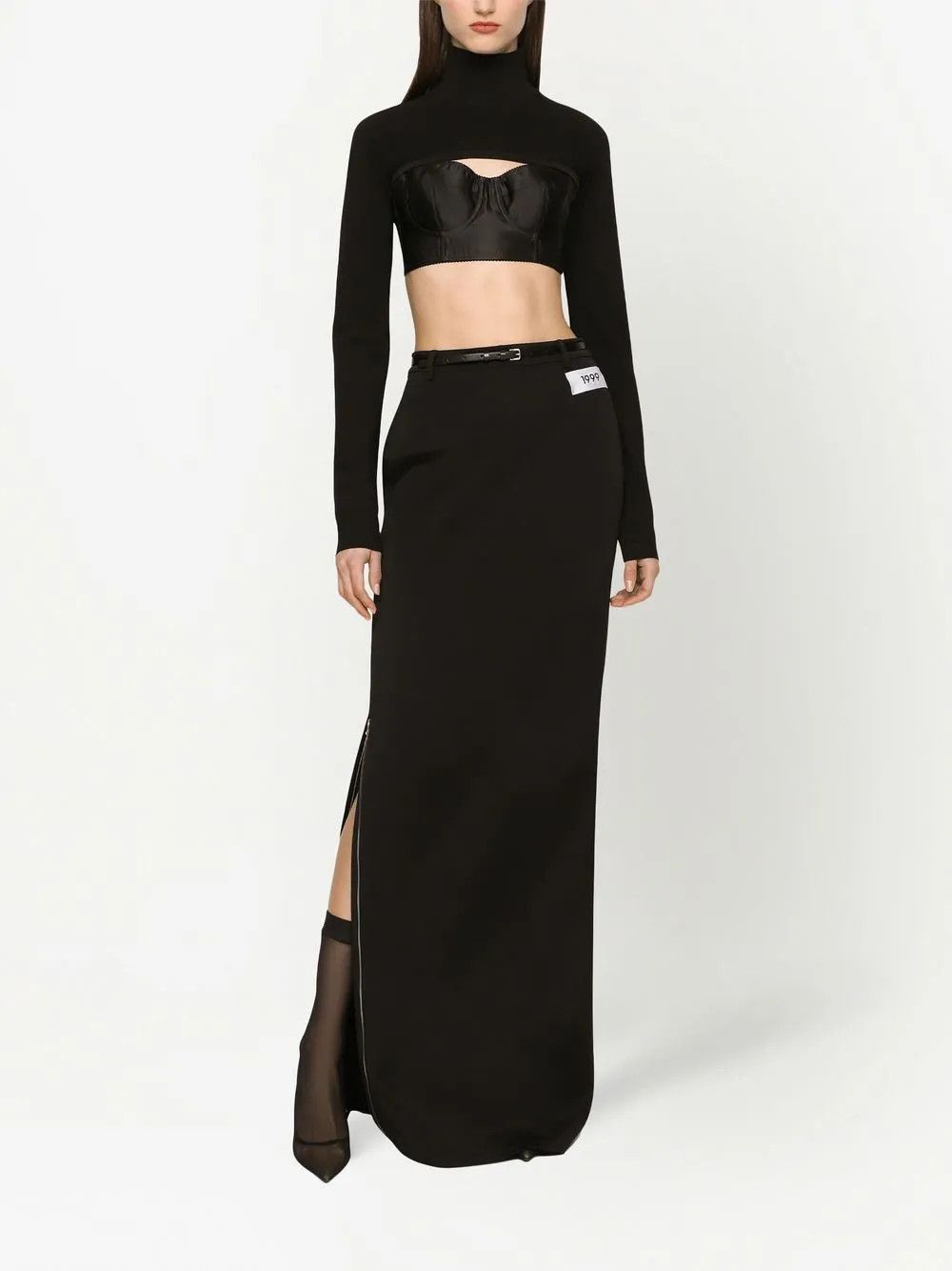 Dolce & Gabbana o1y0925 Maxi Skirt in Black Size 27" / US 4 / IT 40 - 2 Thumbnail