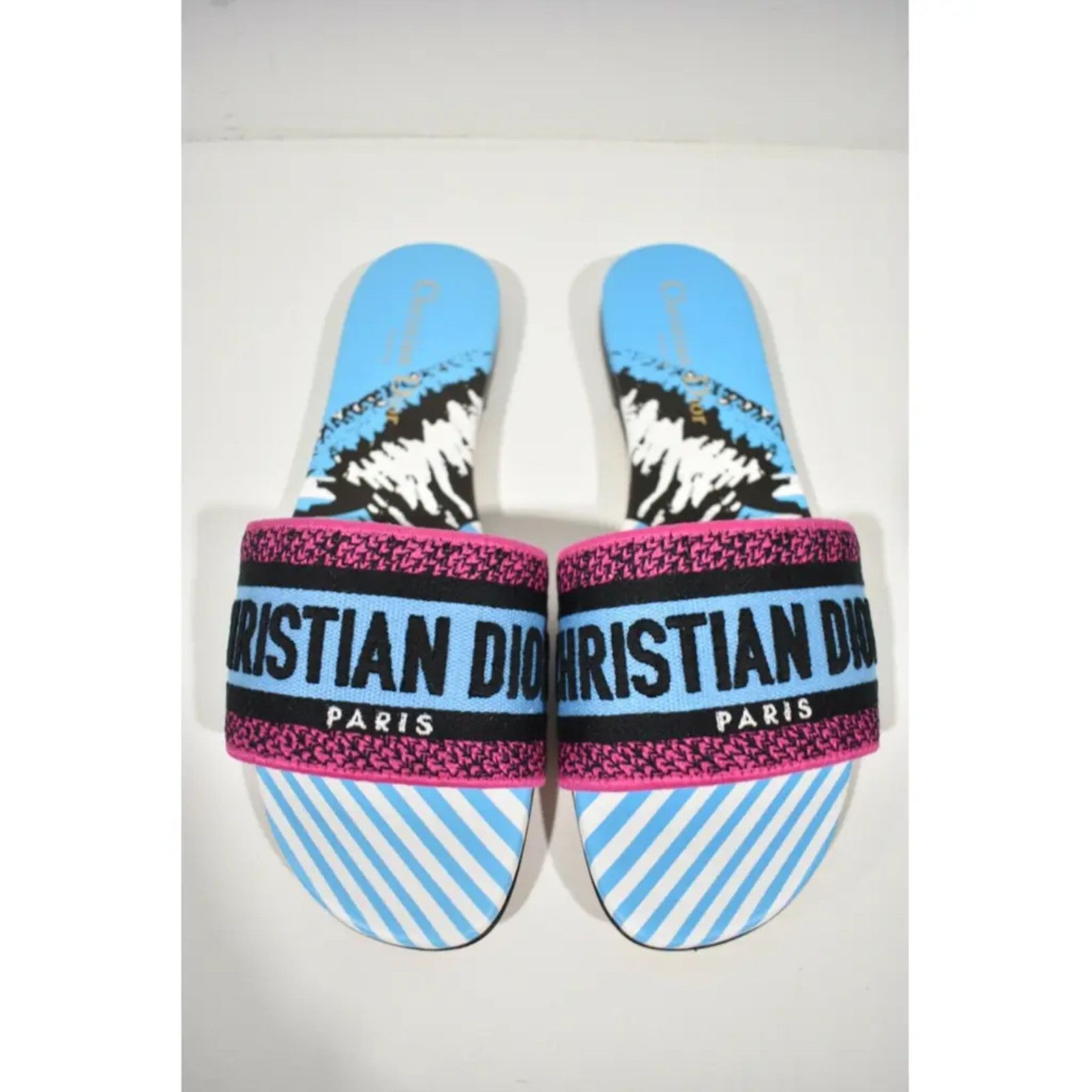 Dior Christian Dior Dway D Jungle Blue Black Embroidered Size US 6 / IT 36 - 7 Thumbnail