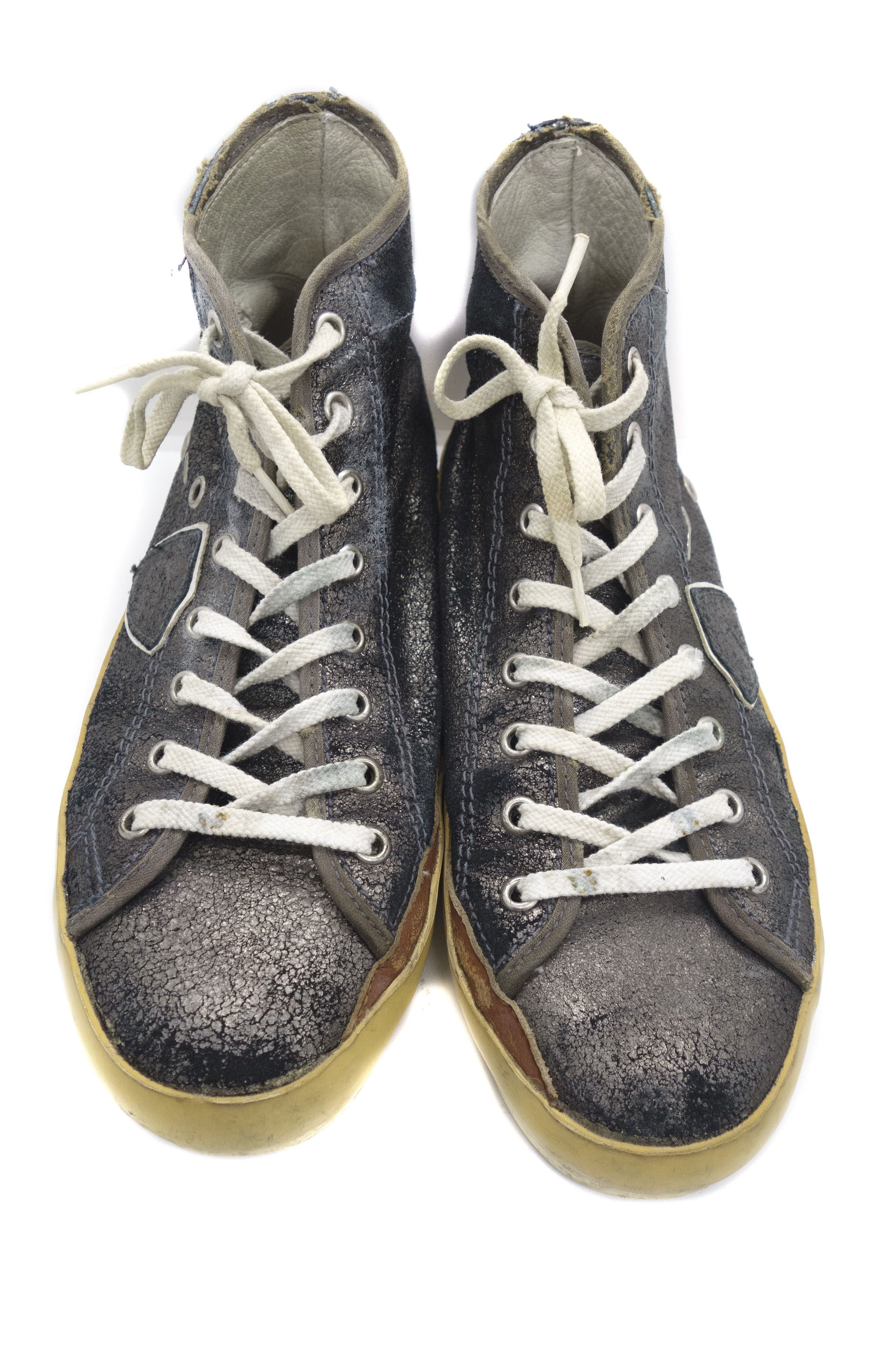 Philippe Model PRSX Grunge Distressed High Top Sneakers Size US 8 / IT 38 - 4 Thumbnail