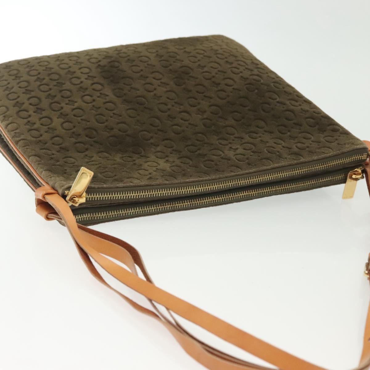 Celine CELINE C Macadam Canvas Shoulder Bag Suede Brown Gold Size ONE SIZE - 6 Thumbnail