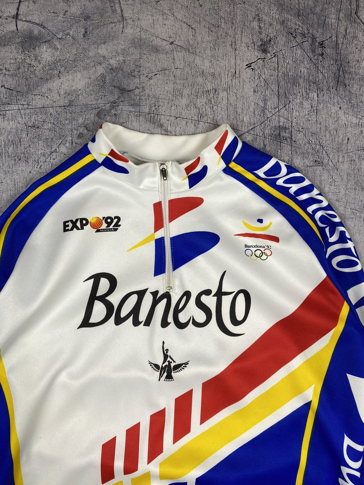Vintage Banesto olympic barcelona 1992 cycling shirt Jersey expo92 Size US M / EU 48-50 / 2 - 5 Thumbnail