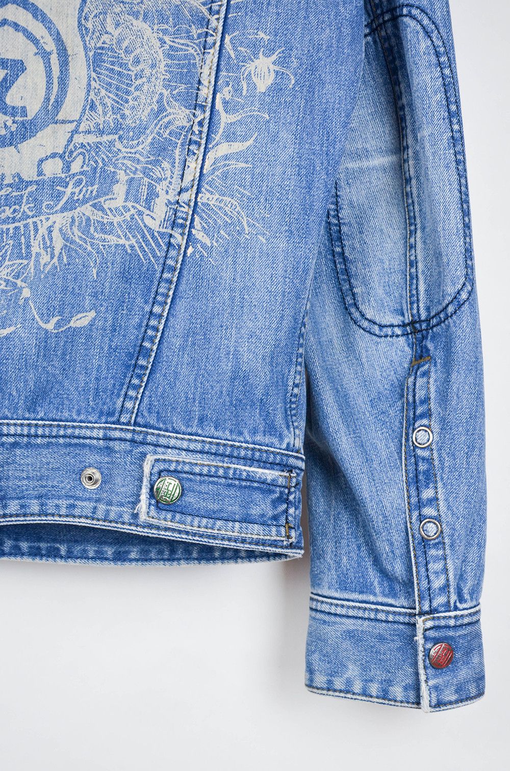 Diesel Diesel Rising Sun Printed Denim Trucker Jacket – Size M Size US M / EU 48-50 / 2 - 9 Thumbnail