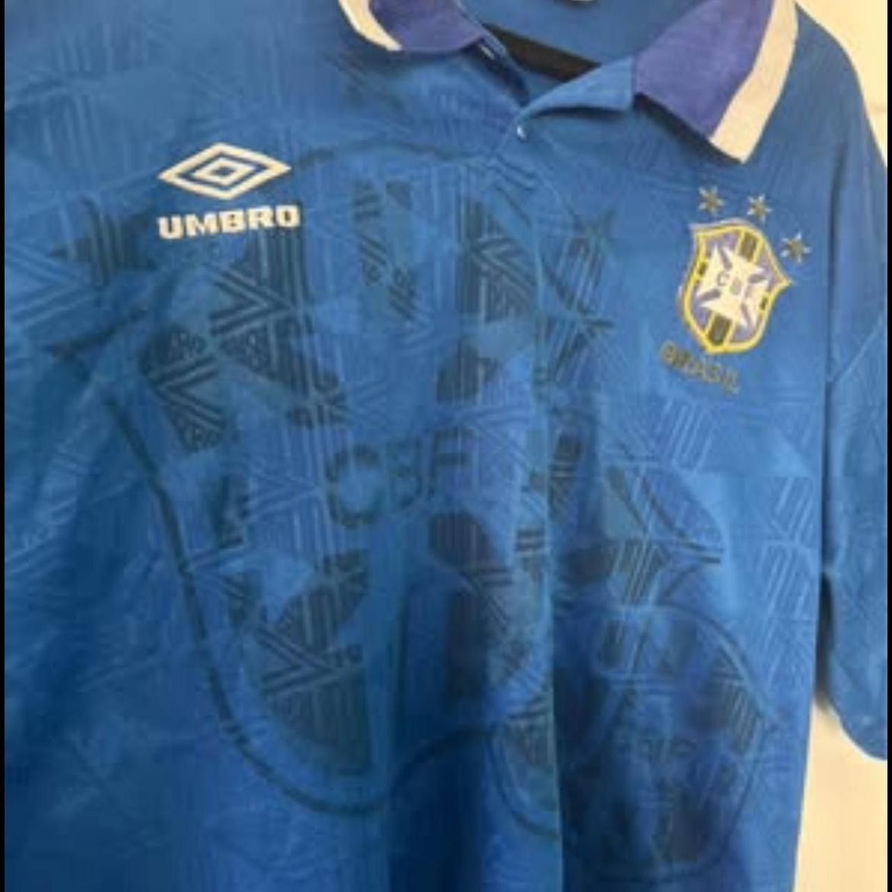 Umbro Blue Brazil 90’s Retro Jersey Size US M / EU 48-50 / 2 - 3 Thumbnail