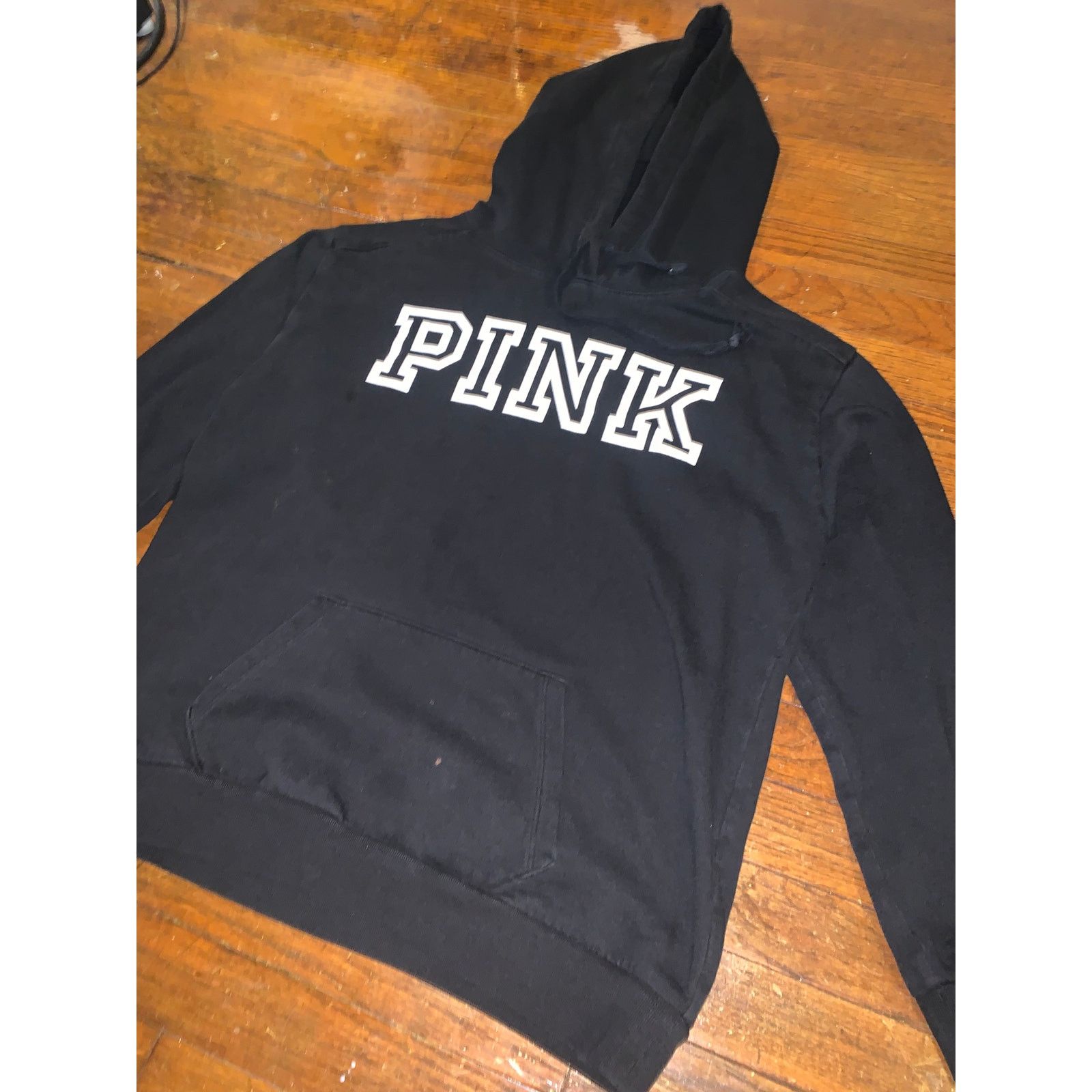 Victoria's Secret Victoria's Secret PINK Hoodie Small Black Y2K Logo Pullover Size S / US 4 / IT 40 - 5 Thumbnail