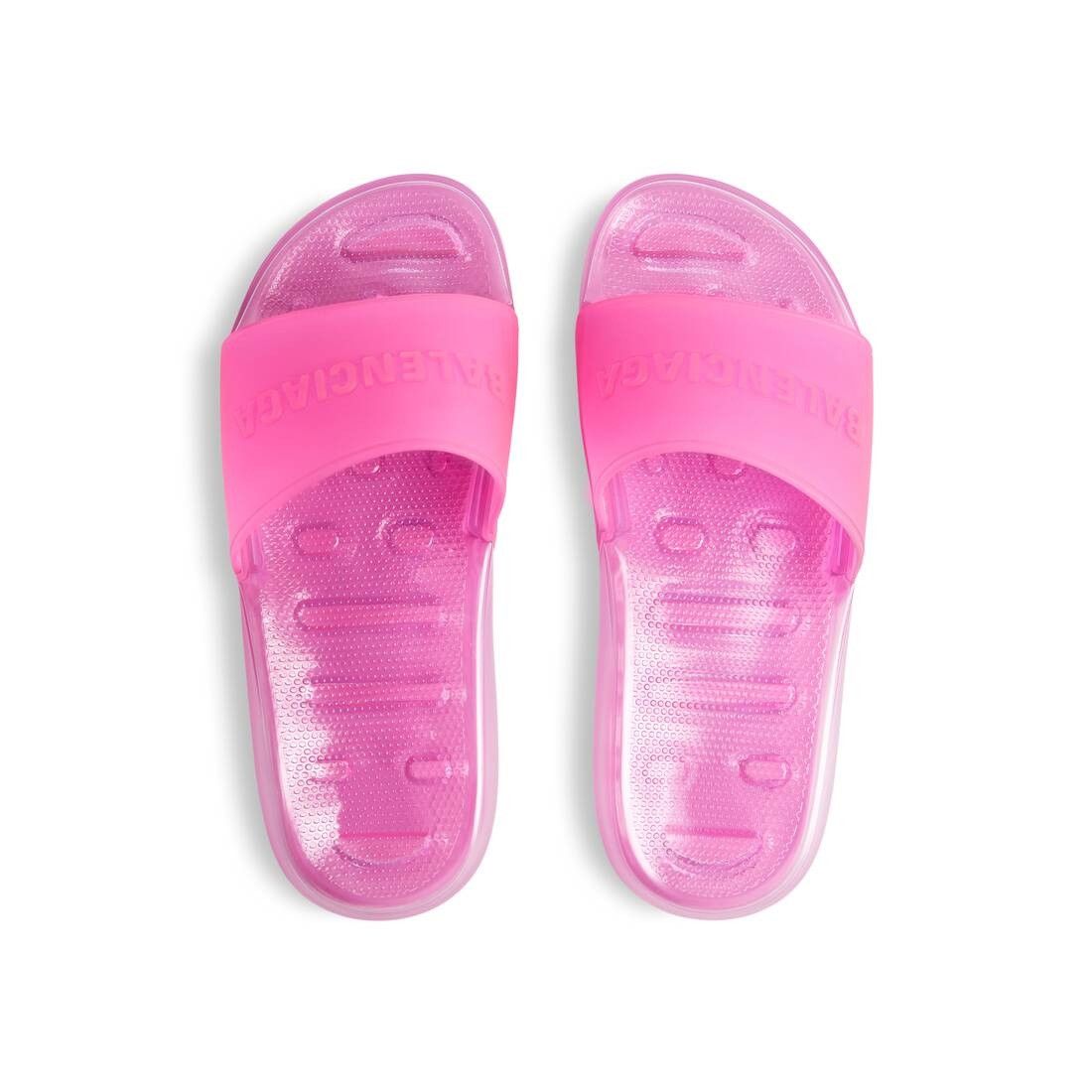 Balenciaga o1w1db10326 Pool Transparent Slide Sandals in Pink Size US 8 / IT 38 - 3 Thumbnail