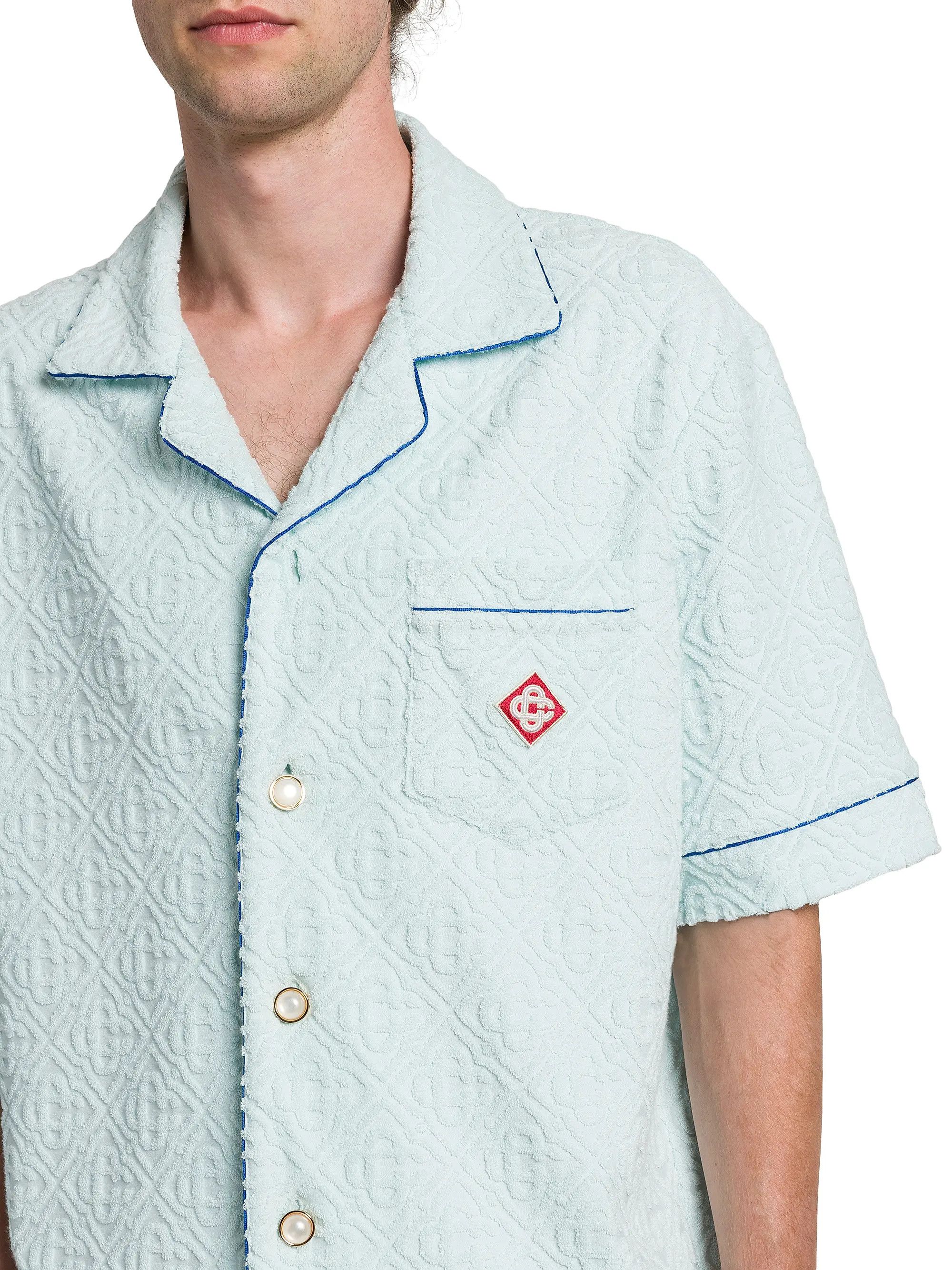 Casablanca os11x0725 Monogrammmed Textured Terry Imitation Pearl Shirt Size US S / EU 44-46 / 1 - 6 Thumbnail