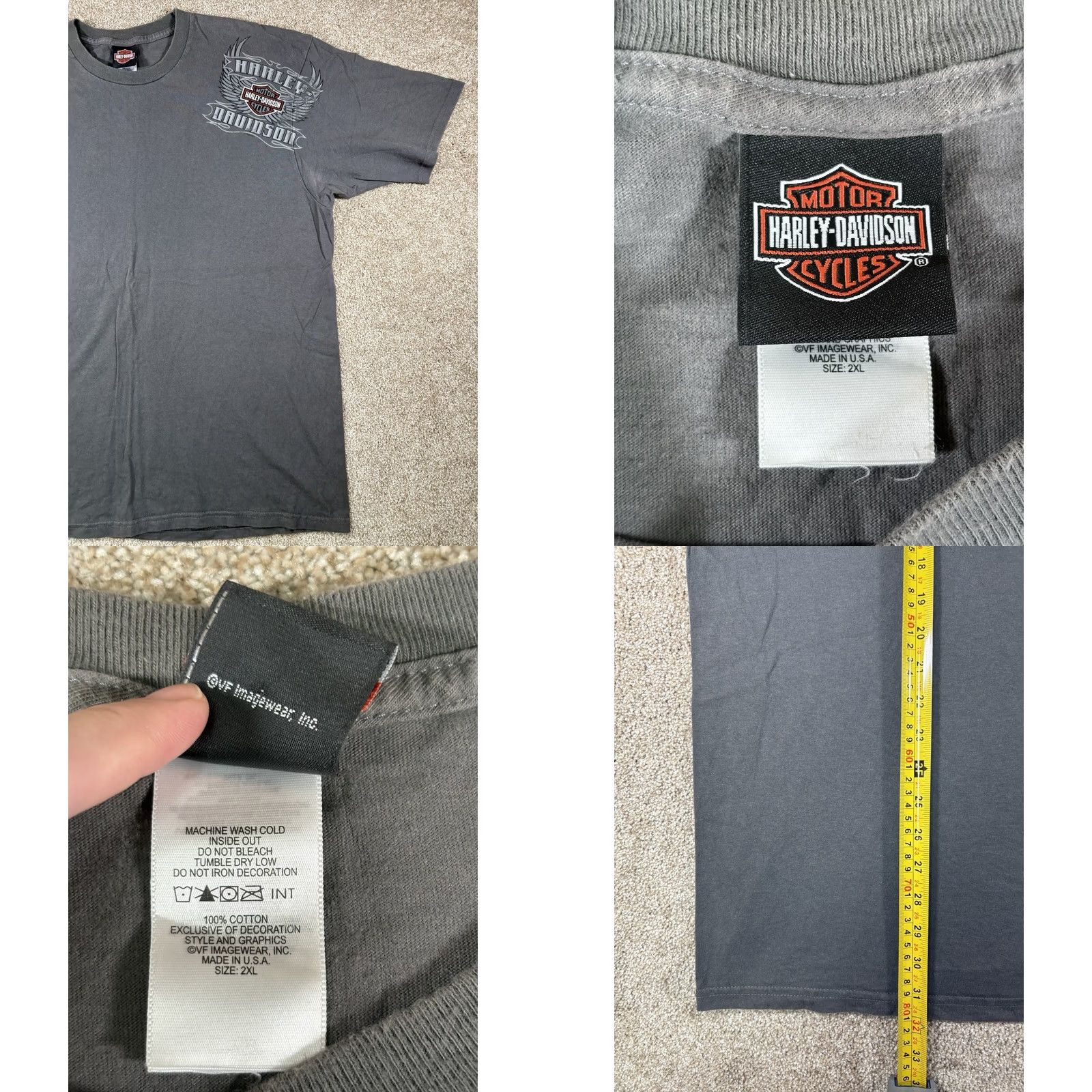 Harley Davidson Harley-Davidson T-Shirt Route 43 Sheboygan Wisconsin Grey 2XL Regular Mens Short Sleeve Crew Neck Logo Graphic Print Vintage: No Size US XXL / EU 58 / 5 - 8 Thumbnail