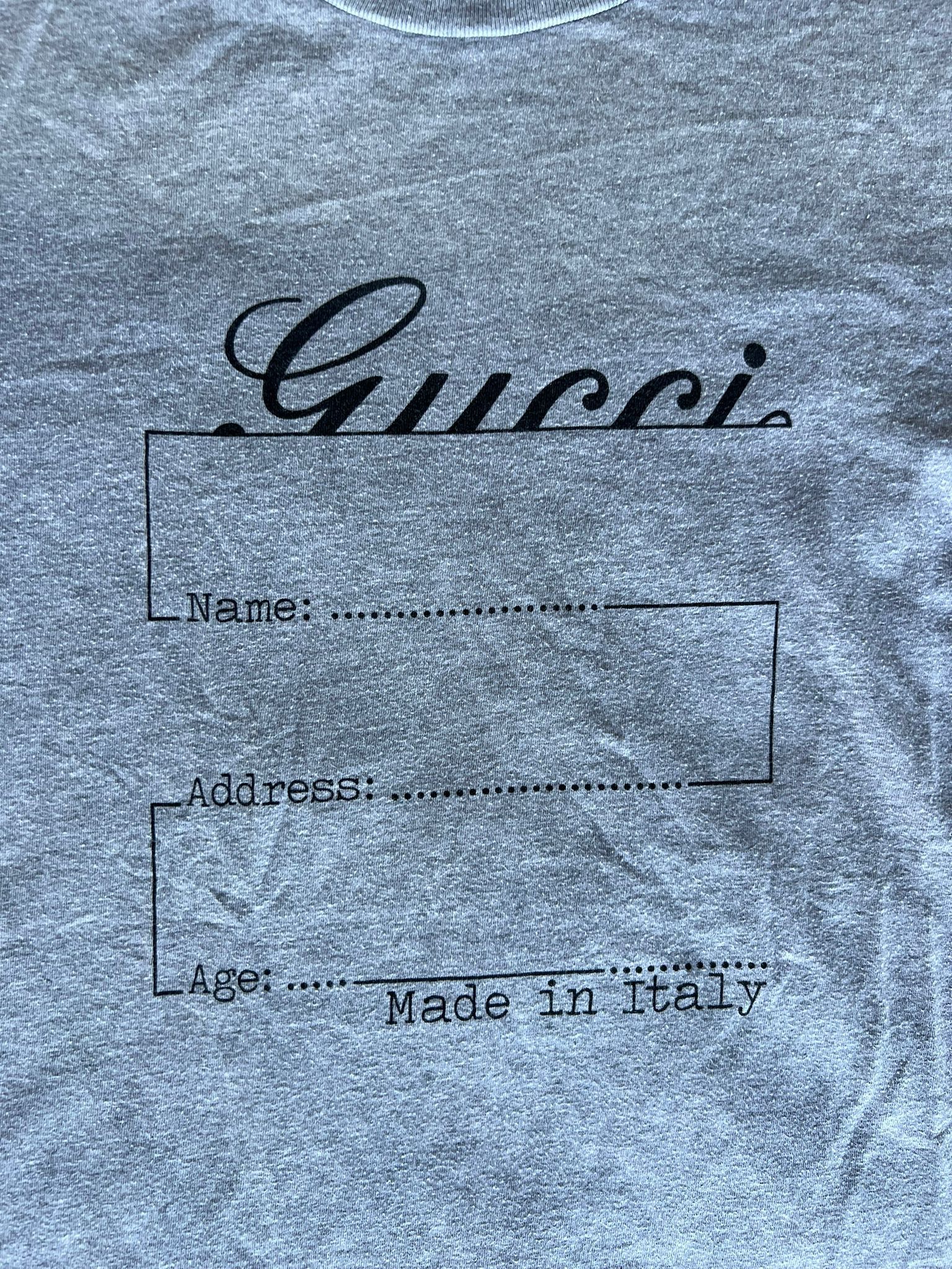 Gucci by Frida Giannini S/S 2008 Grey "Identity" Tee Size M / US 6-8 / IT 42-44 - 6 Thumbnail