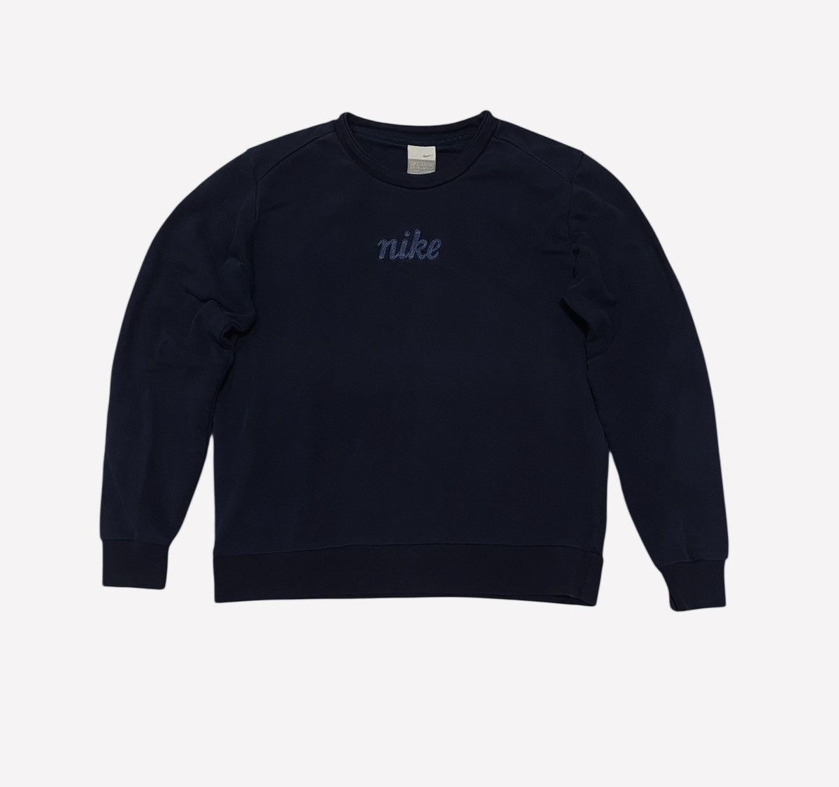 Nike Nike Vintage Grey Tag Sweatshirt Embroidered Logo Navy Size US S / EU 44-46 / 1 - 1 Thumbnail