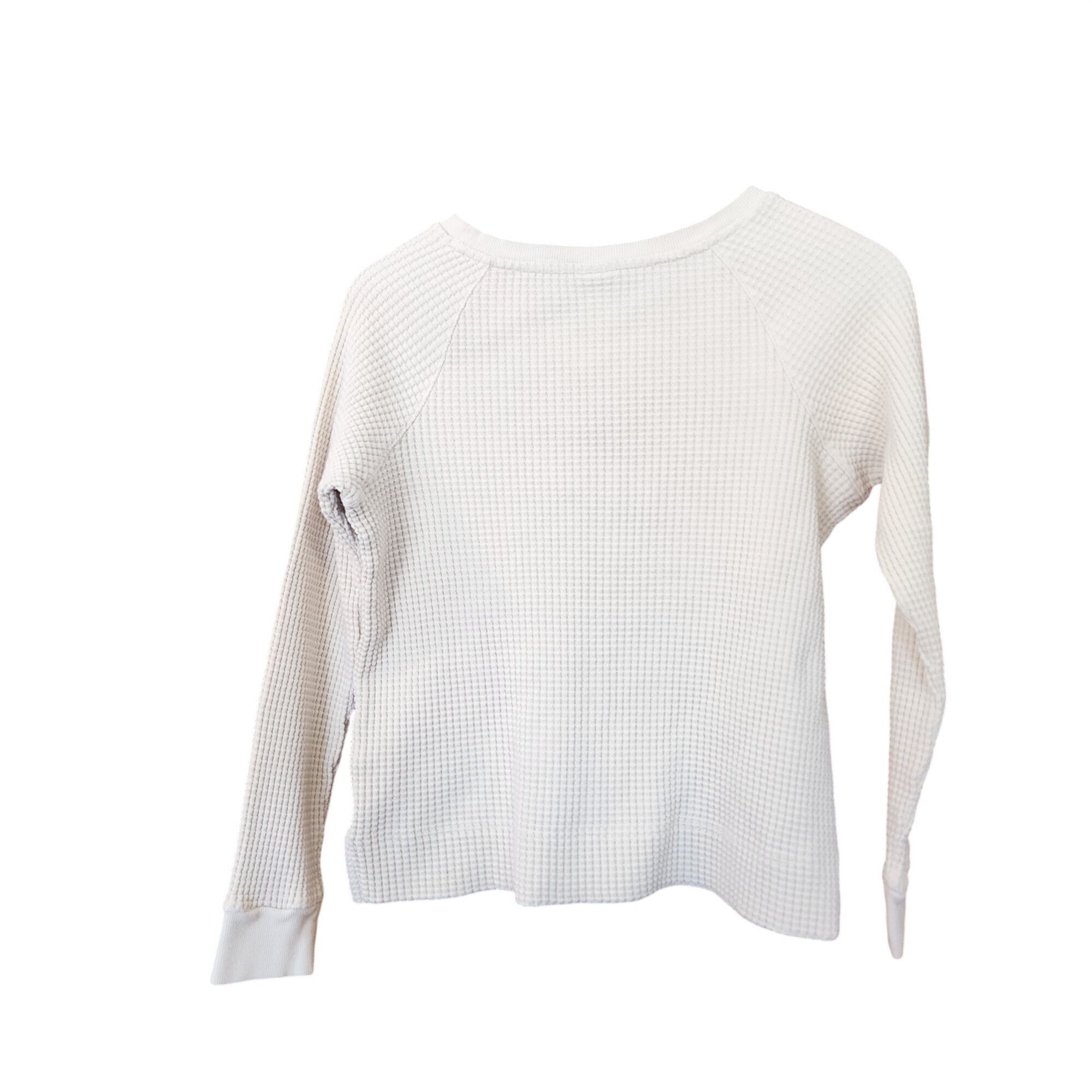 The North Face The North Face Womens White Waffle Knit Pullover Sweatshirt Size S / US 4 / IT 40 - 2 Thumbnail