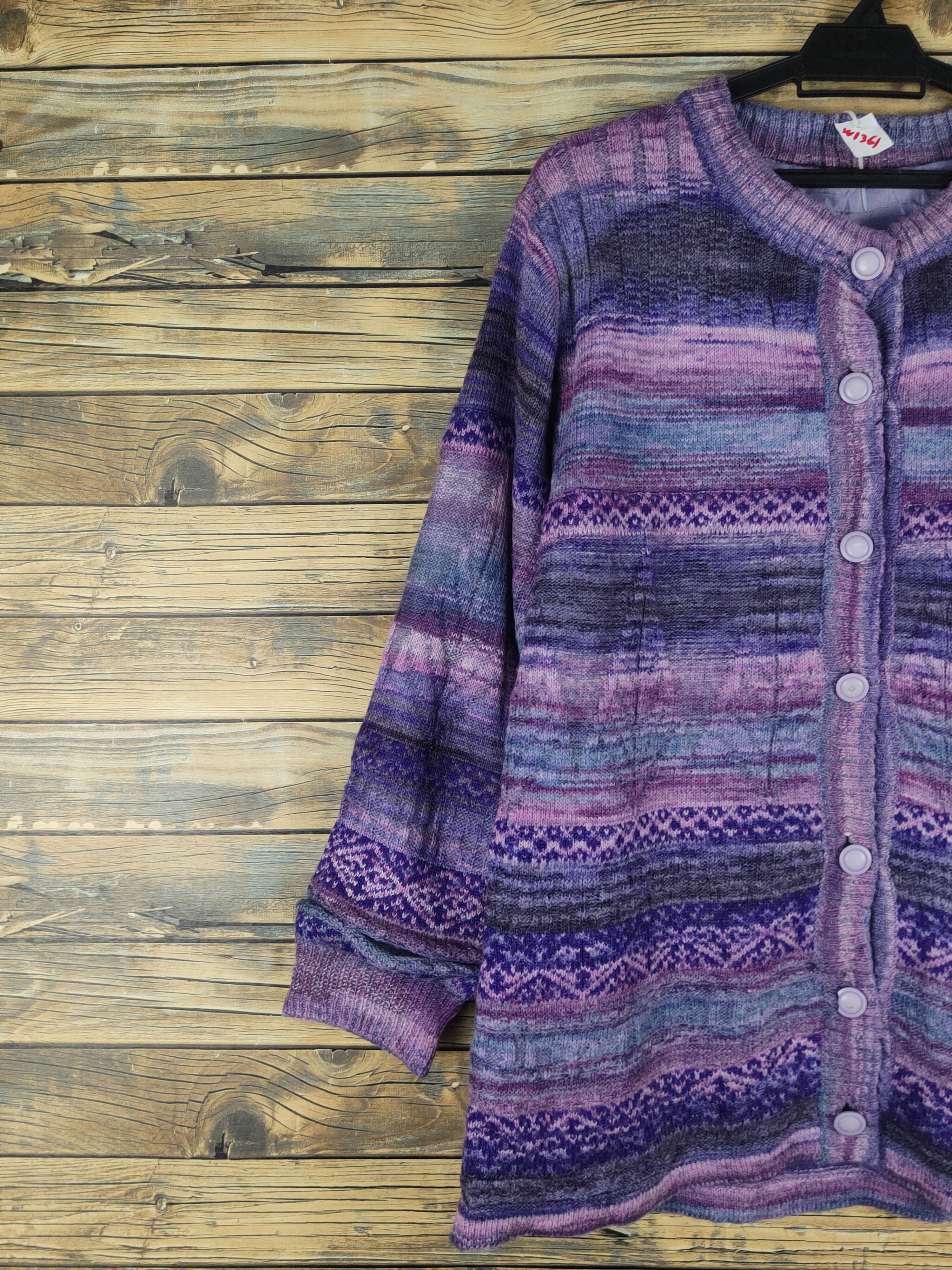 Japanese Brand × Vintage Japanese Brand Purple Knitwear Sweaters #W1361 Size L / US 10 / IT 46 - 4 Thumbnail