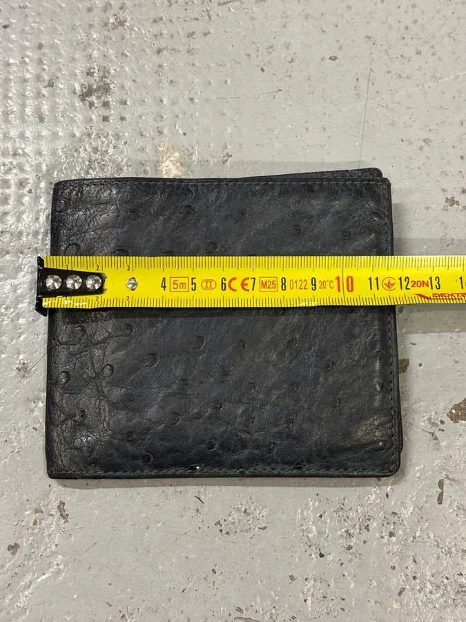 Celine 2000s Celine Black Ostrich Embossed Leather Wallet Size ONE SIZE - 9 Thumbnail