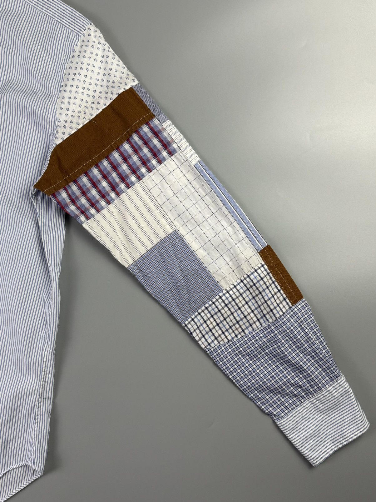 Junya Watanabe Junya Watanabe - AD2017 - Patchwork Striped Shirt Size US XS / EU 42 / 0 - 5 Thumbnail
