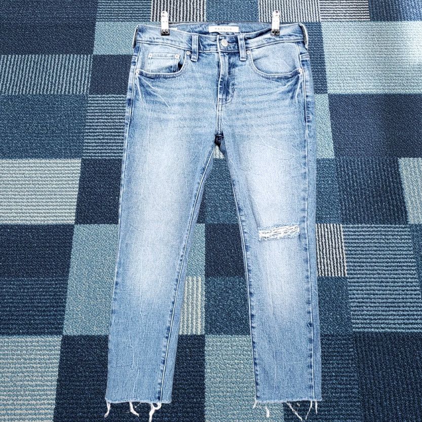 Pacsun PacSun Jeans Men 30x29 Blue Skinny Straight Leg Medium Wash Denim Zip Fly Ripped Size US 29 - 1 Thumbnail