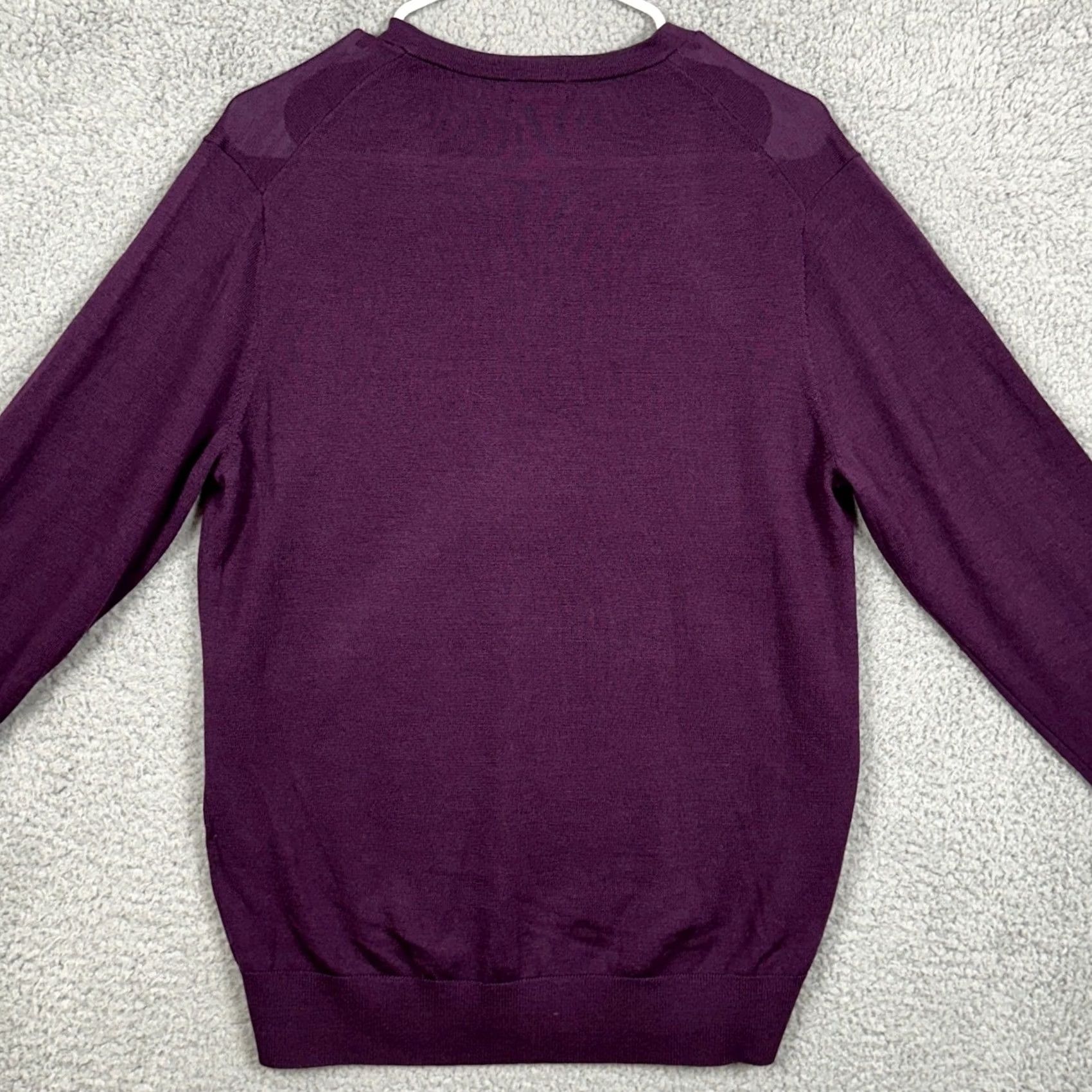 Uniqlo VINTAGE UNIQLO New Pure Wool Sweater V-Neck Mens Large Purple Knit Pullover Lightweight Size US L / EU 52-54 / 3 - 2 Thumbnail