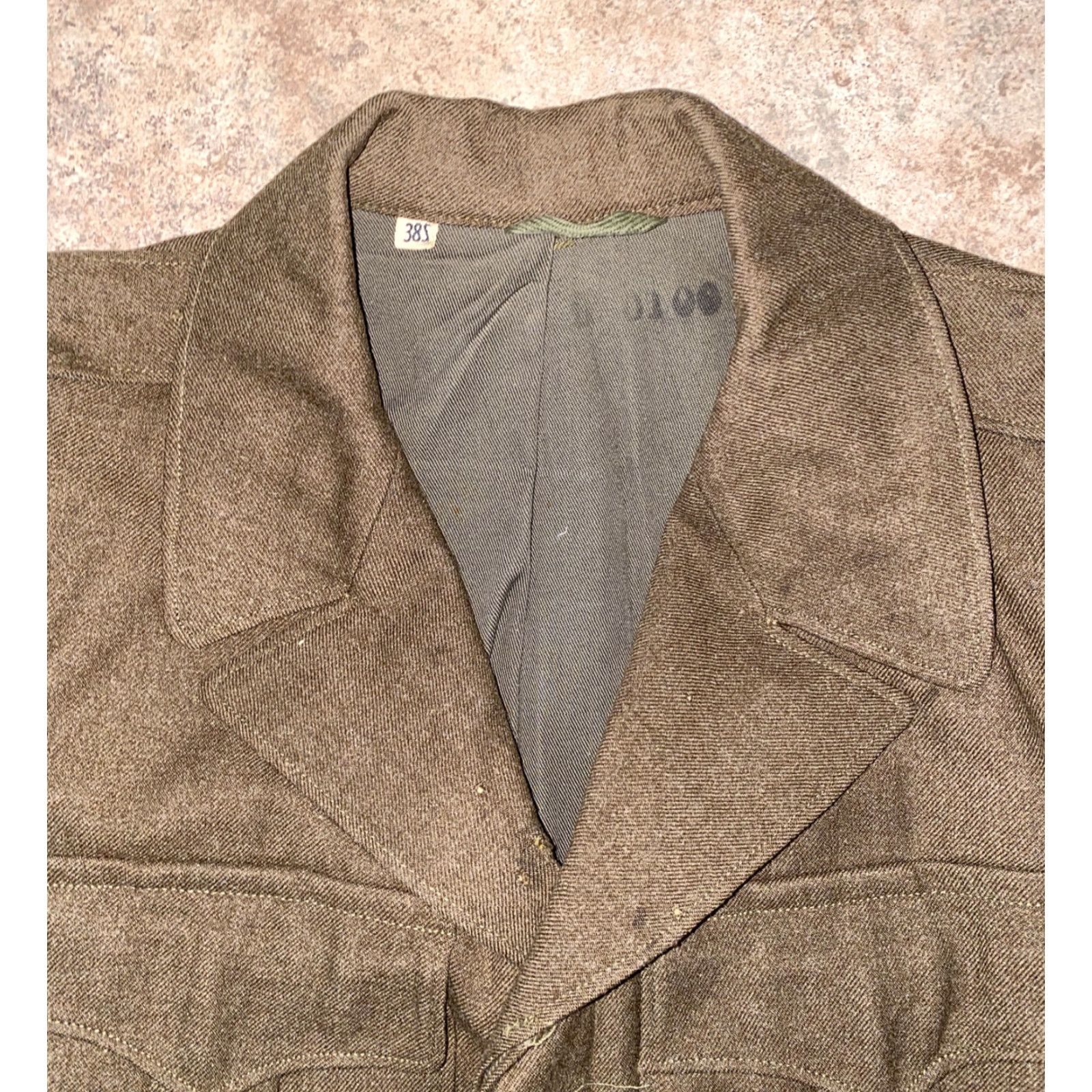 Vintage VINTAGE Unbranded Military Jacket Mens Green Multi Button 38S Wool Solid Casual Men 38S Size US XXS / EU 40 - 3 Thumbnail