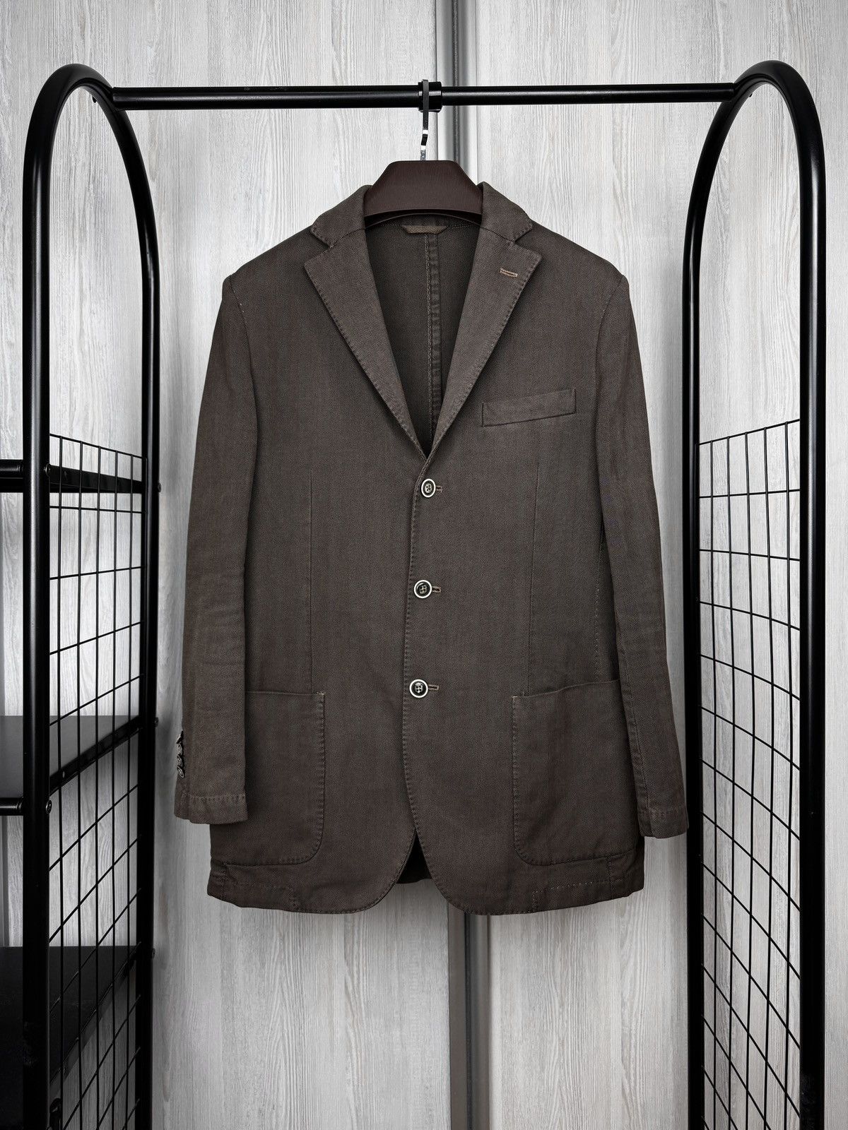 Boggi Boggi Milano Brown cotton unlined 3 button blazer size 48R Size 38R - 1 Thumbnail