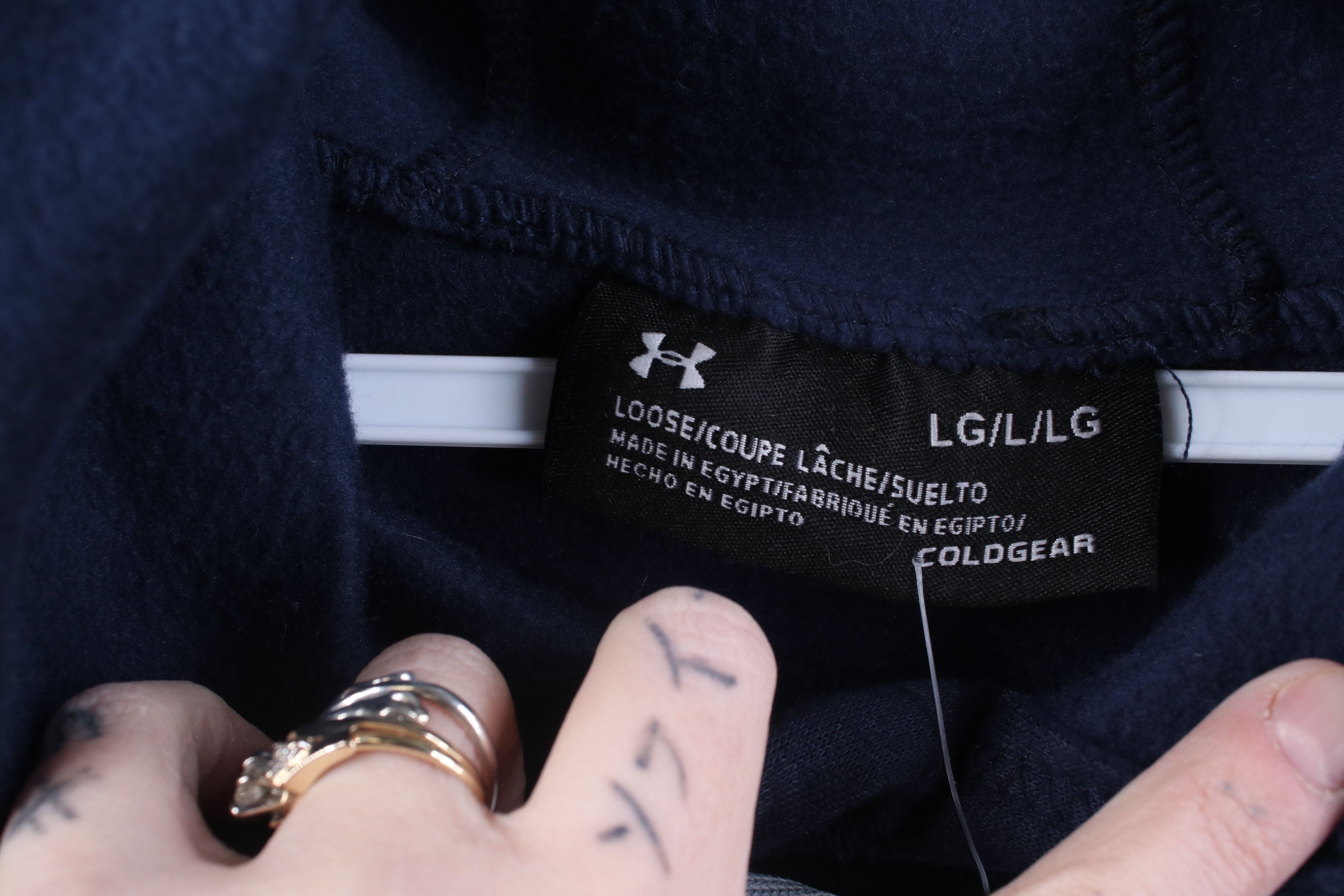 Under Armour New Under Armour Fit Big Logo Hoodie Sweatshirt Navy Blue Size US L / EU 52-54 / 3 - 7 Thumbnail