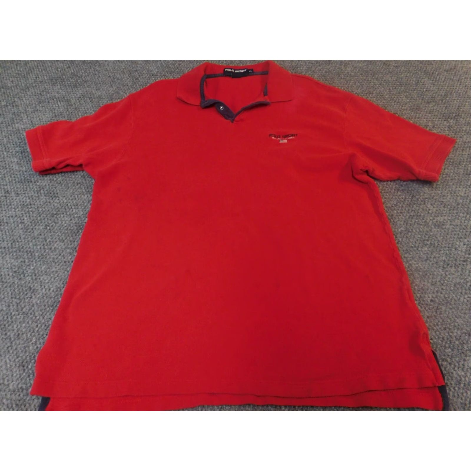 Vintage VINTAGE Polo Sport Shirt XL Mens Red Logo Knit Cotton Short Sleeve Collared 90s Y2K Golf Sports Size US XL / EU 56 / 4 - 2 Thumbnail