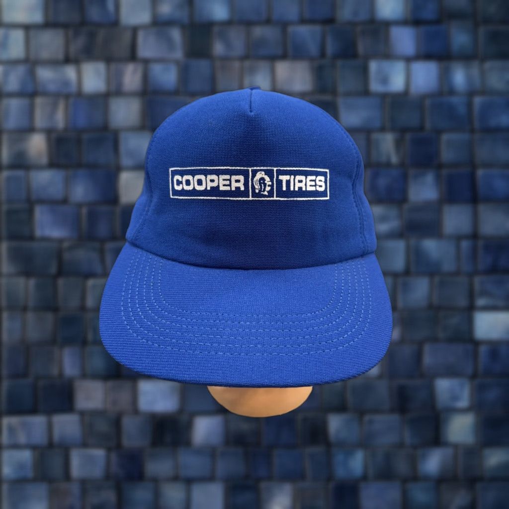 Spell VINTAGE Cooper Tires Trucker Snapback Hat Cap USA Made Adjustable One Size Blue Men Snapback USA 90s Size ONE SIZE - 1 Thumbnail